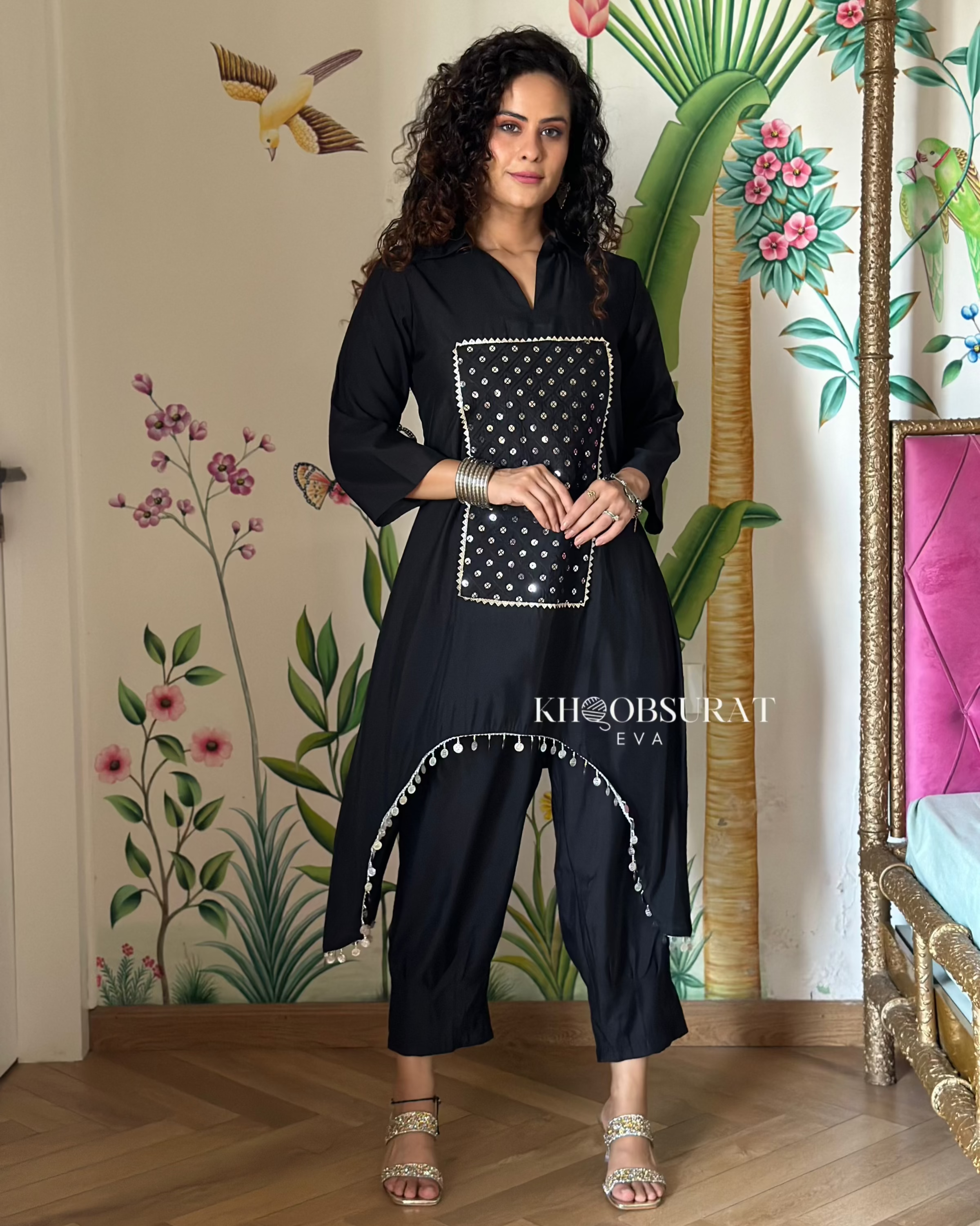 Festive Fiesta Black Kurta Set