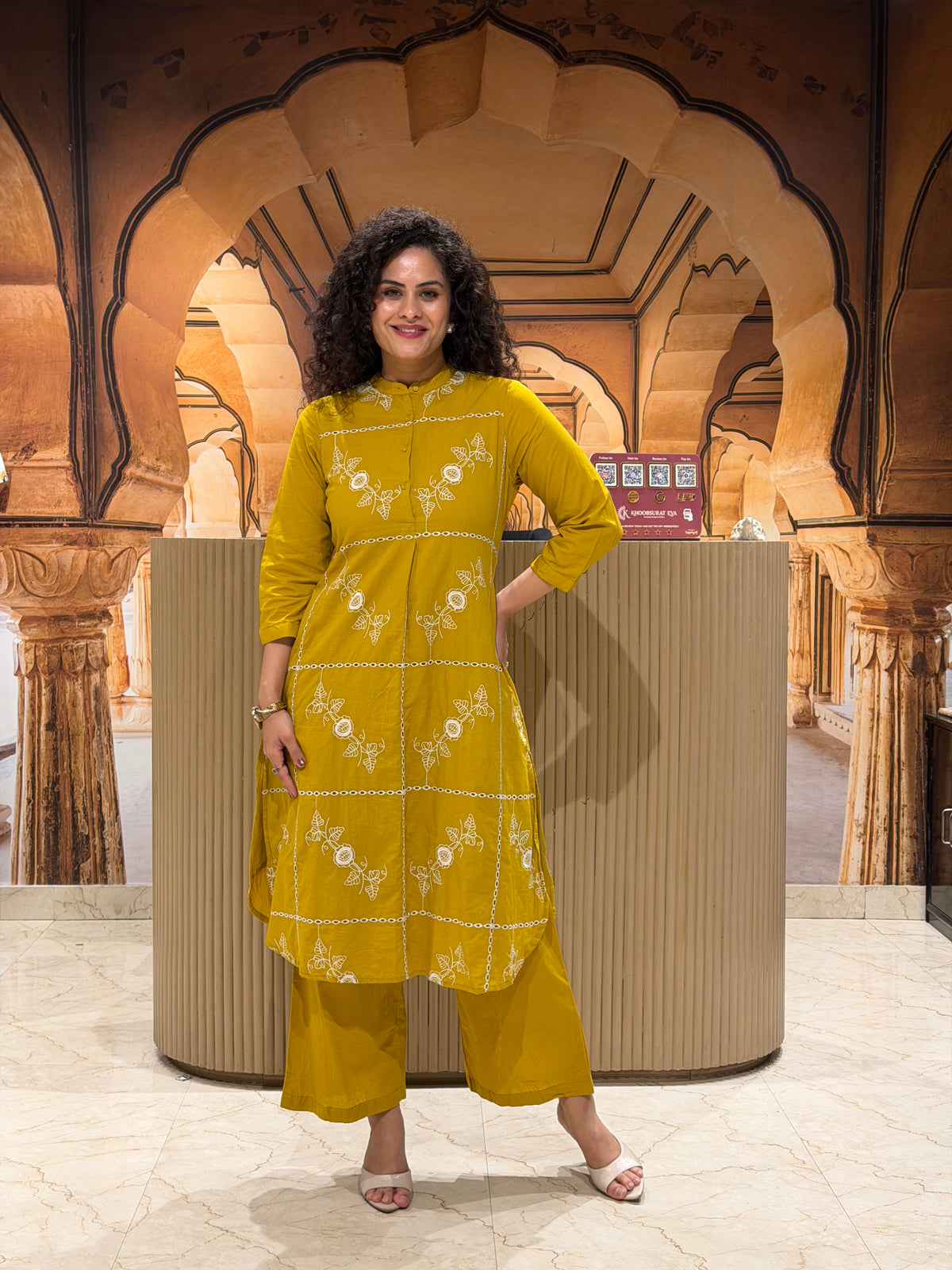 Floral Charm Embroidered Kurta Set
