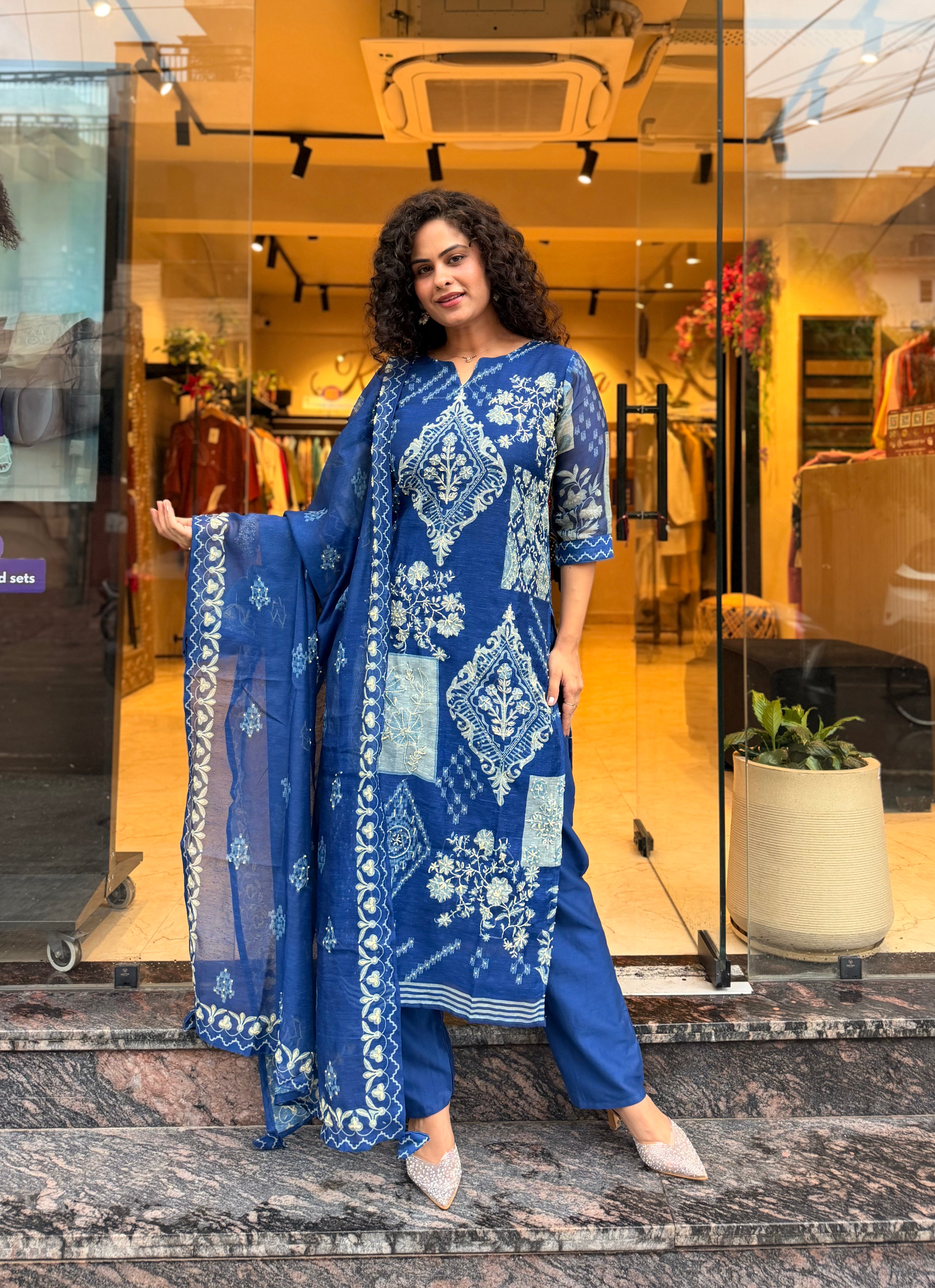 Sawan Embroidered Dupatta Set