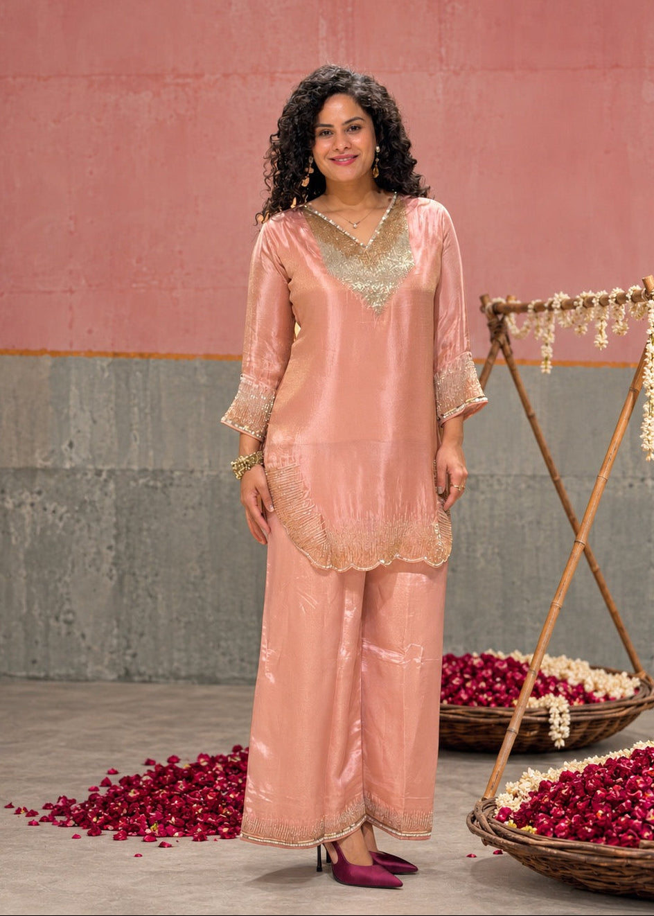 Luxe Blush Rose Coord Set