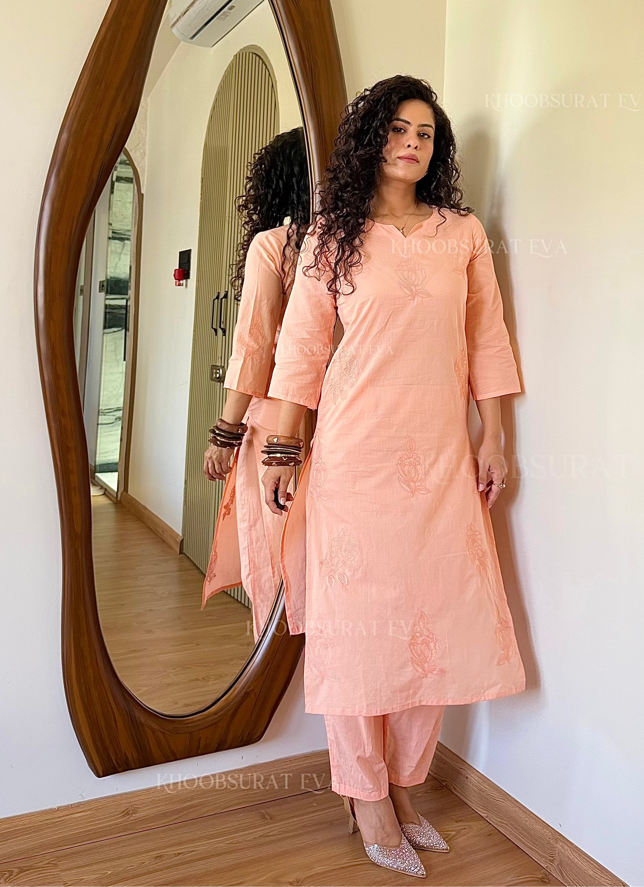 ROSY PEACH KURTA SET
