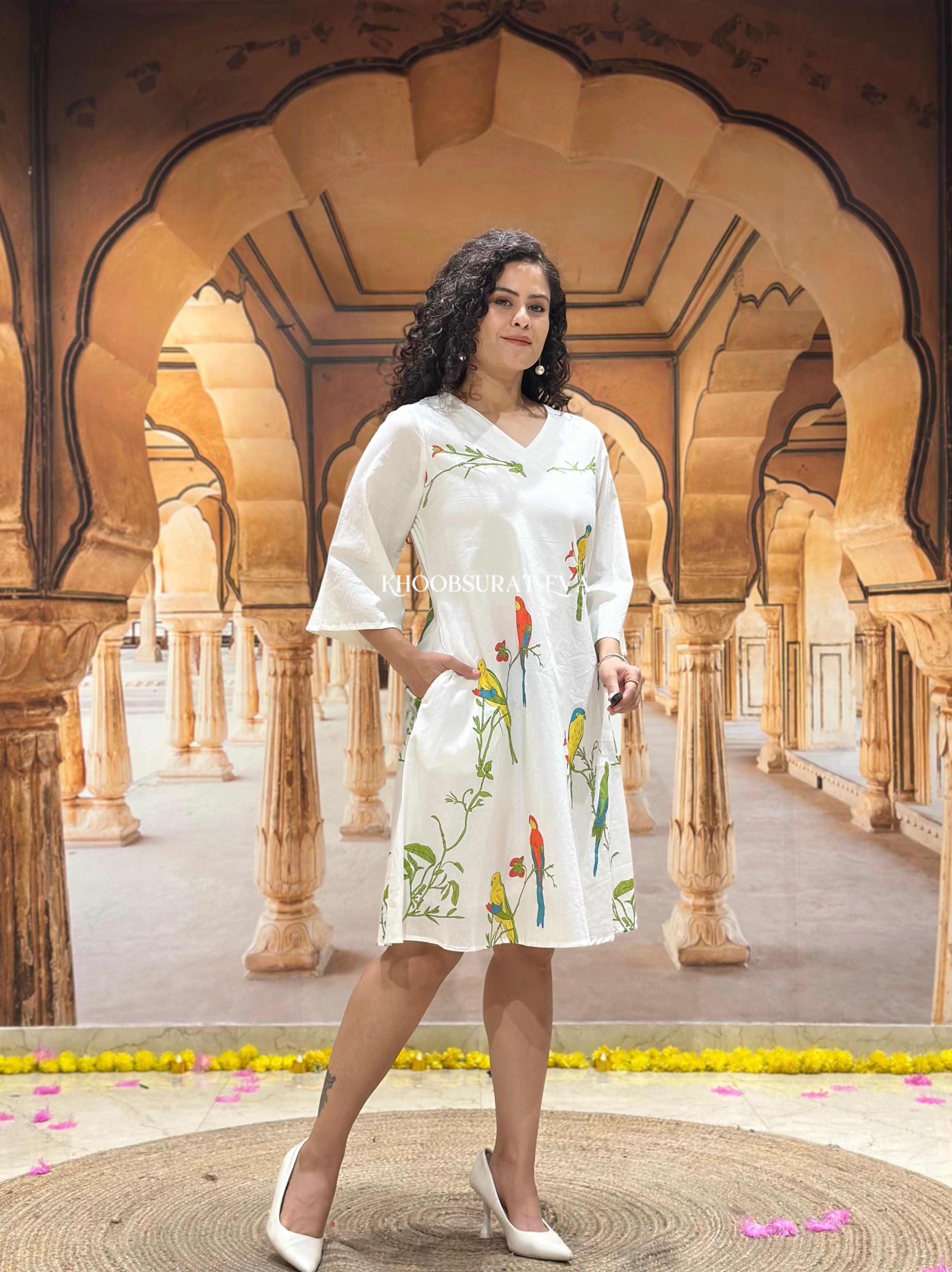 Casual Yellow Cotton Dress