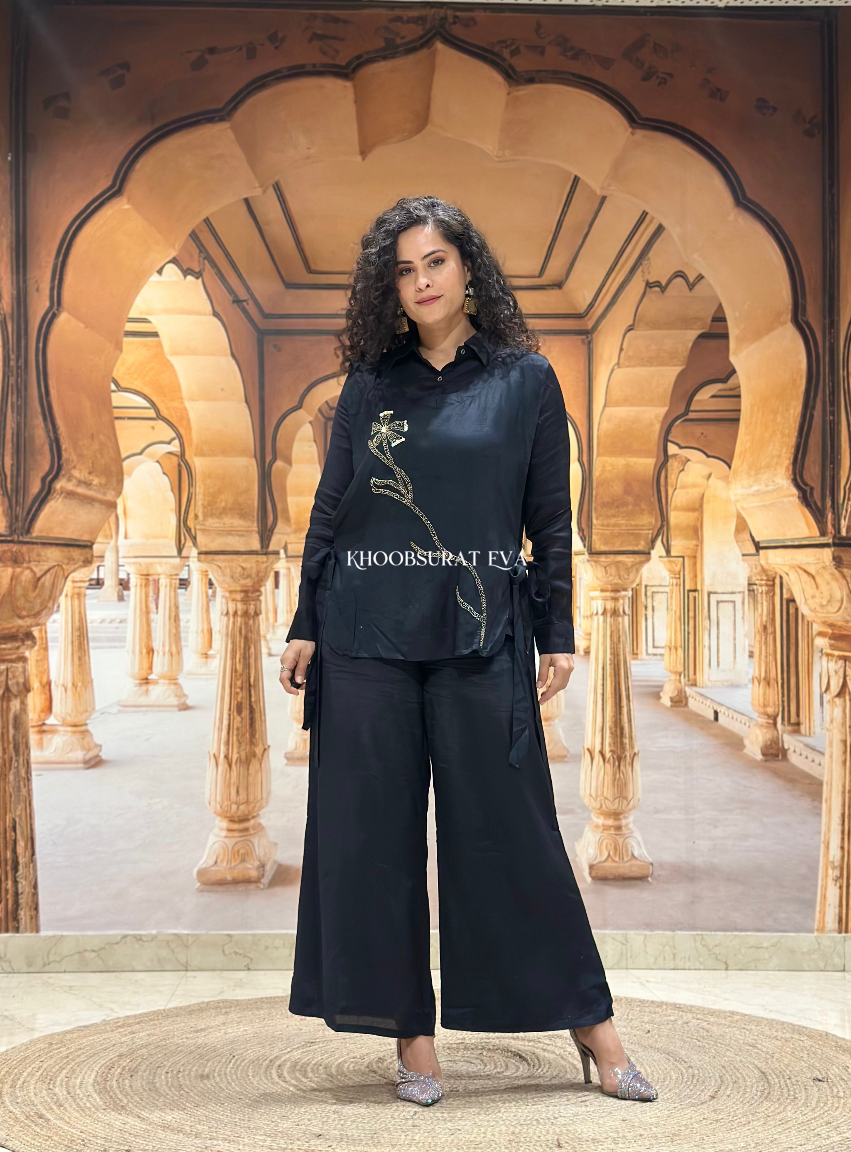 Veronica Glam Black Coord Set