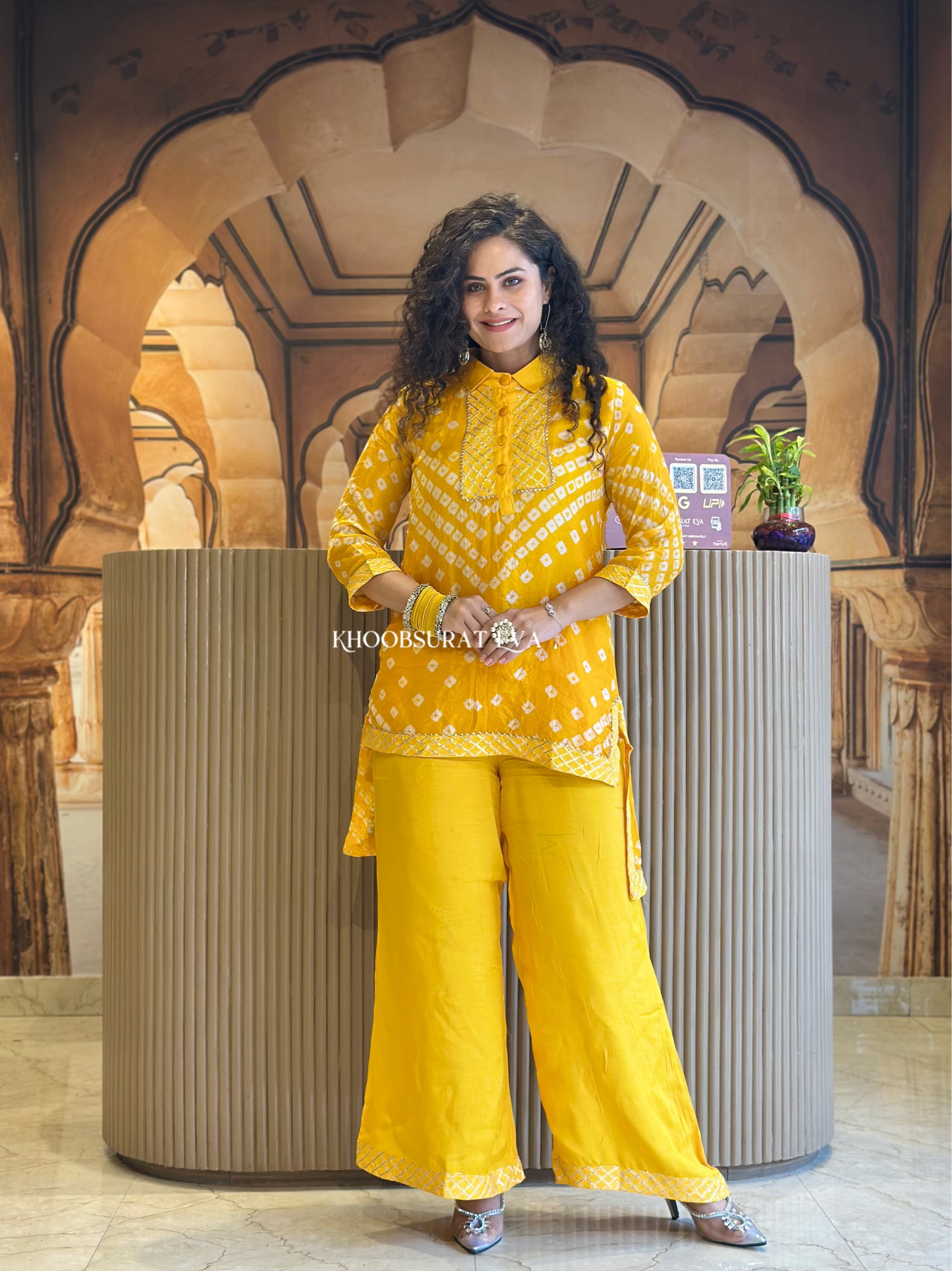 Johri Bazaar Bandhej Palazzo Set