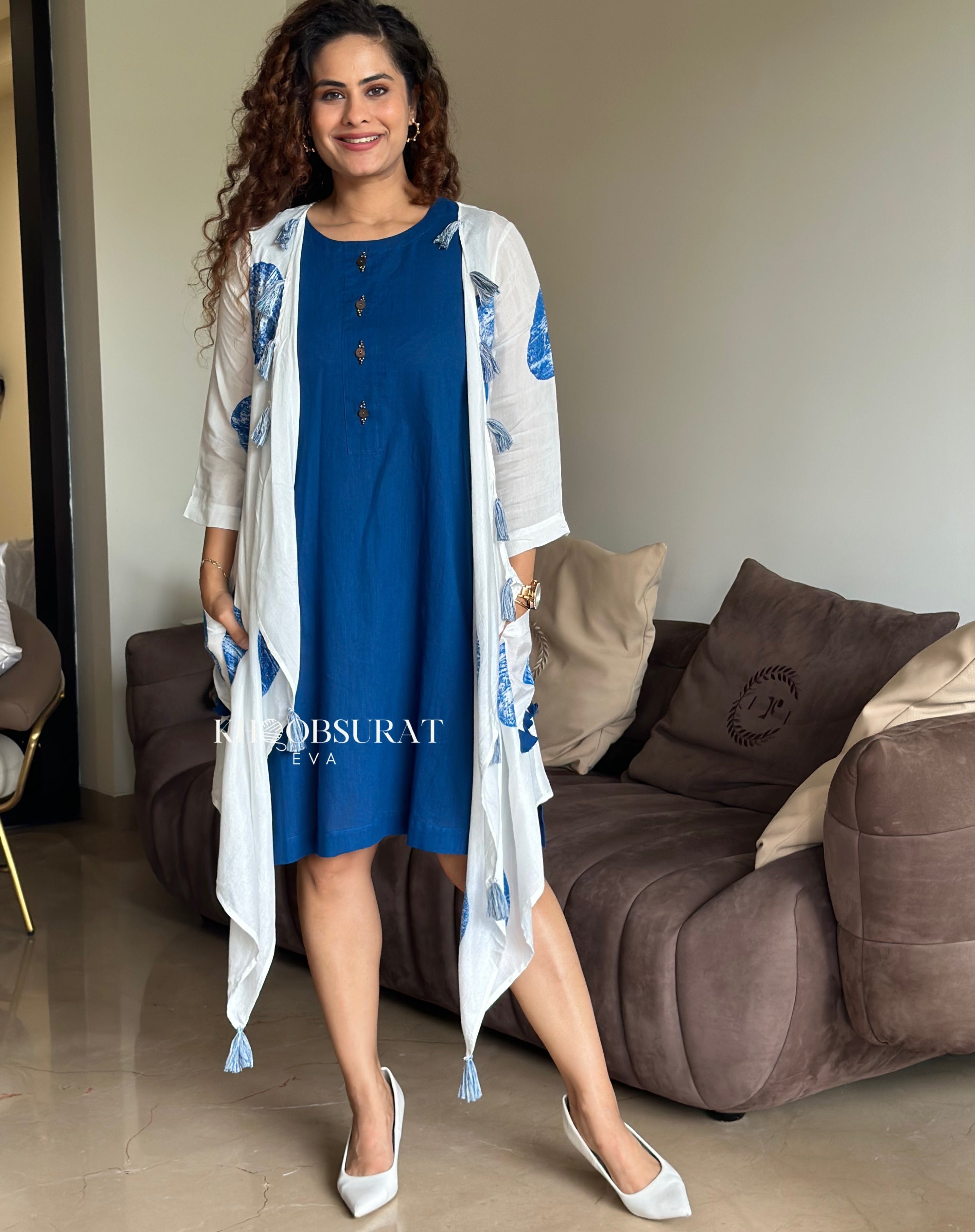 Shein Blue Jacket Style Dress