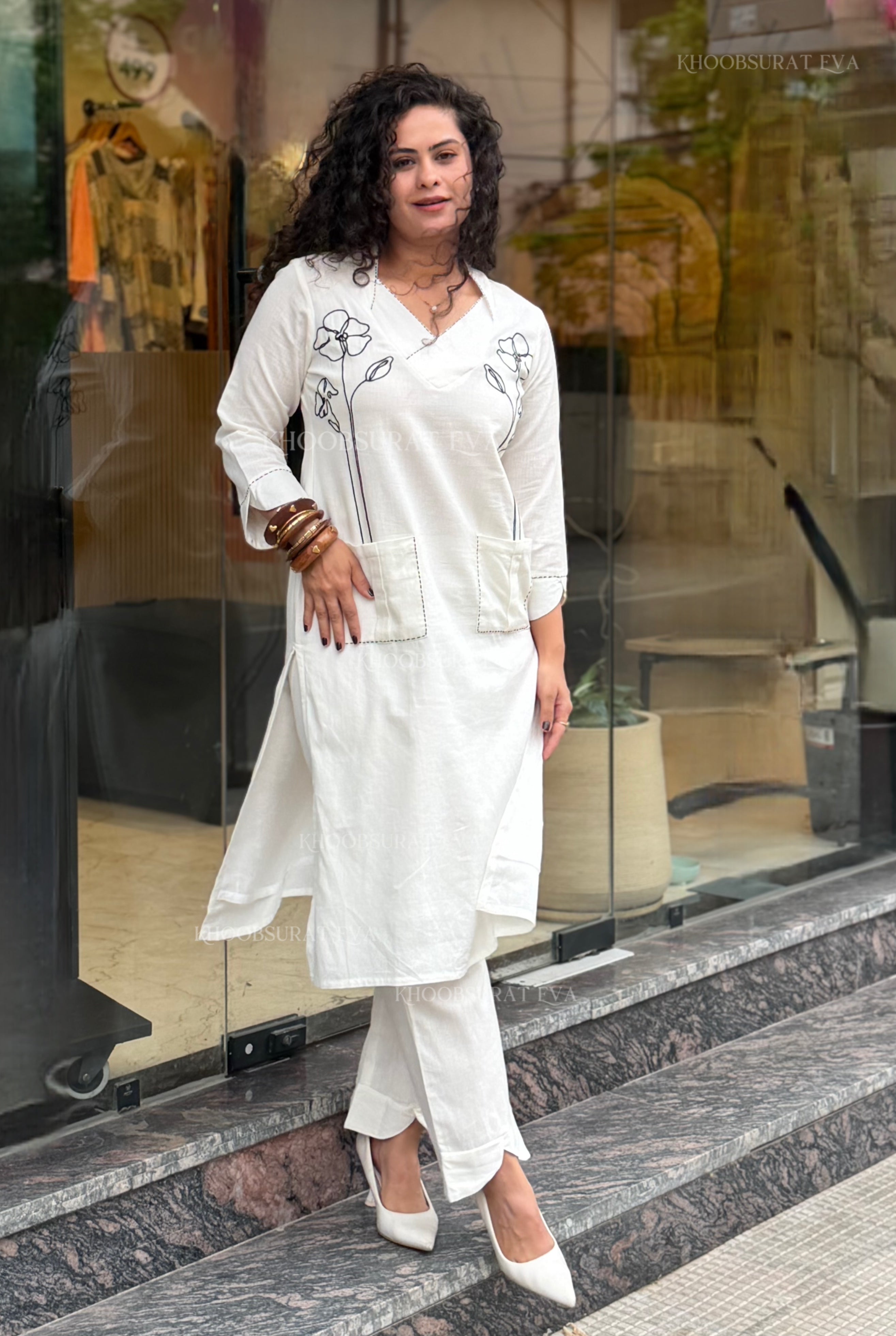 SUKOON WHITE KURTA SET