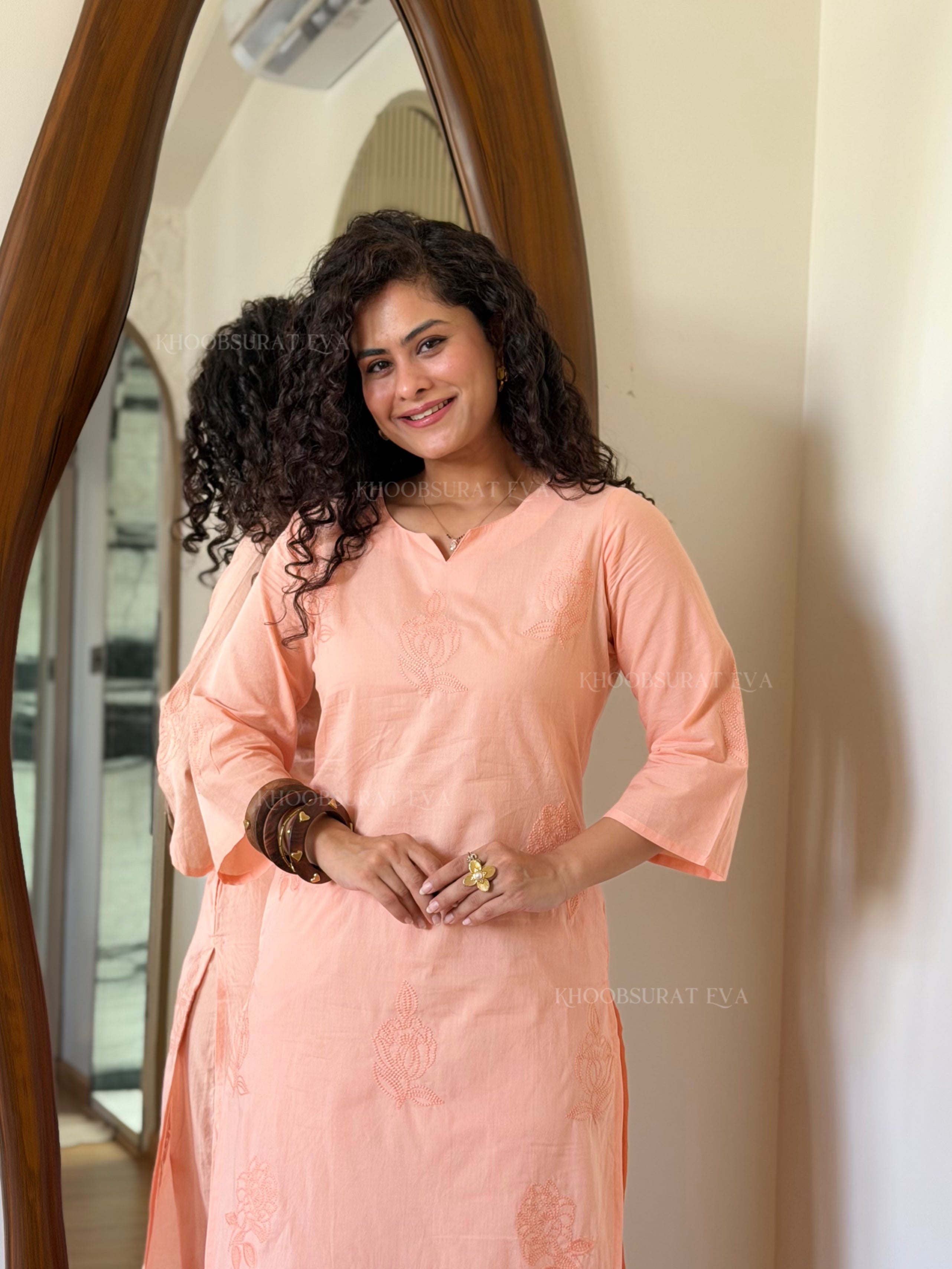 ROSY PEACH KURTA SET