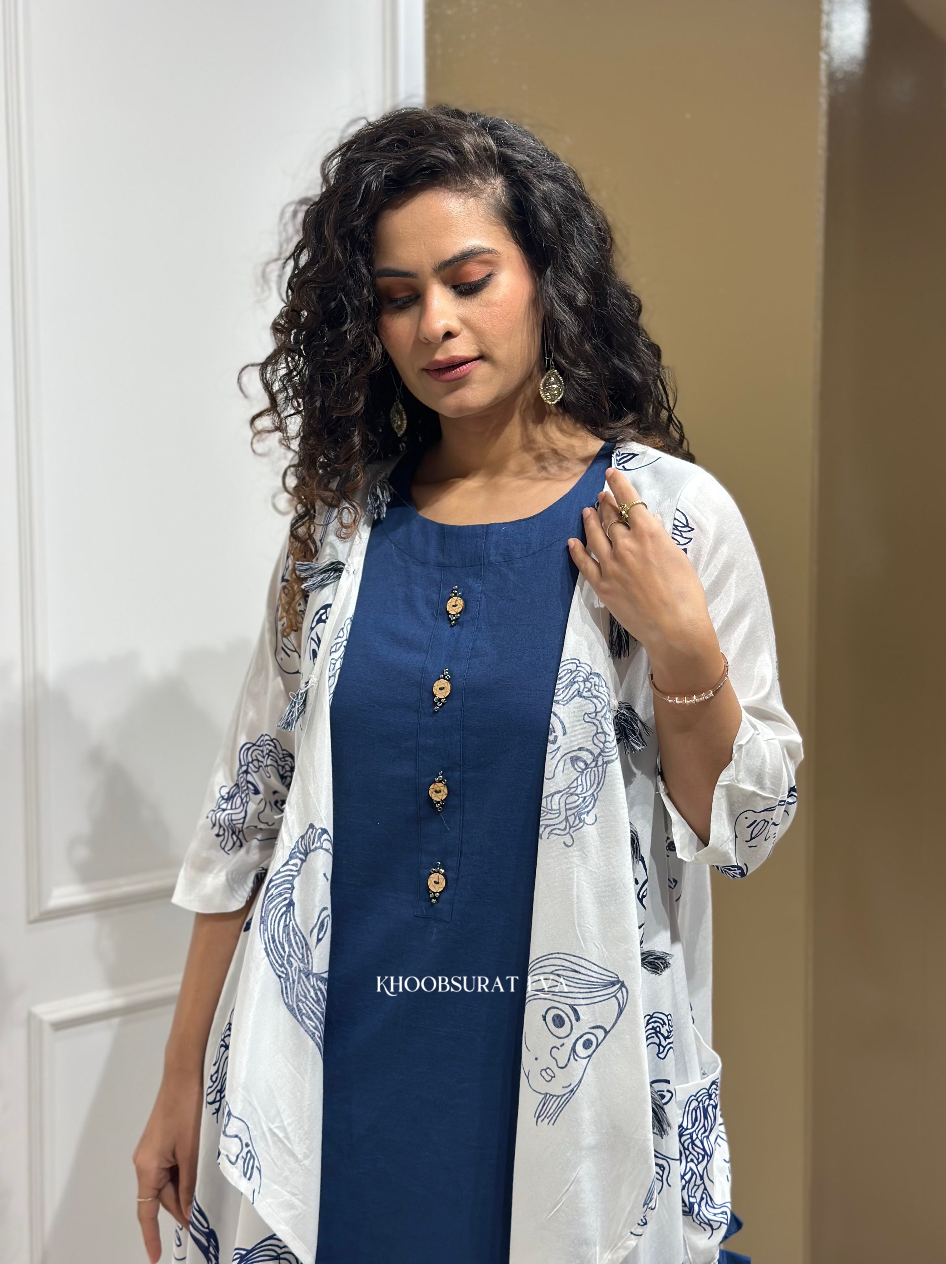 Stylish Jacket With Dress Combo