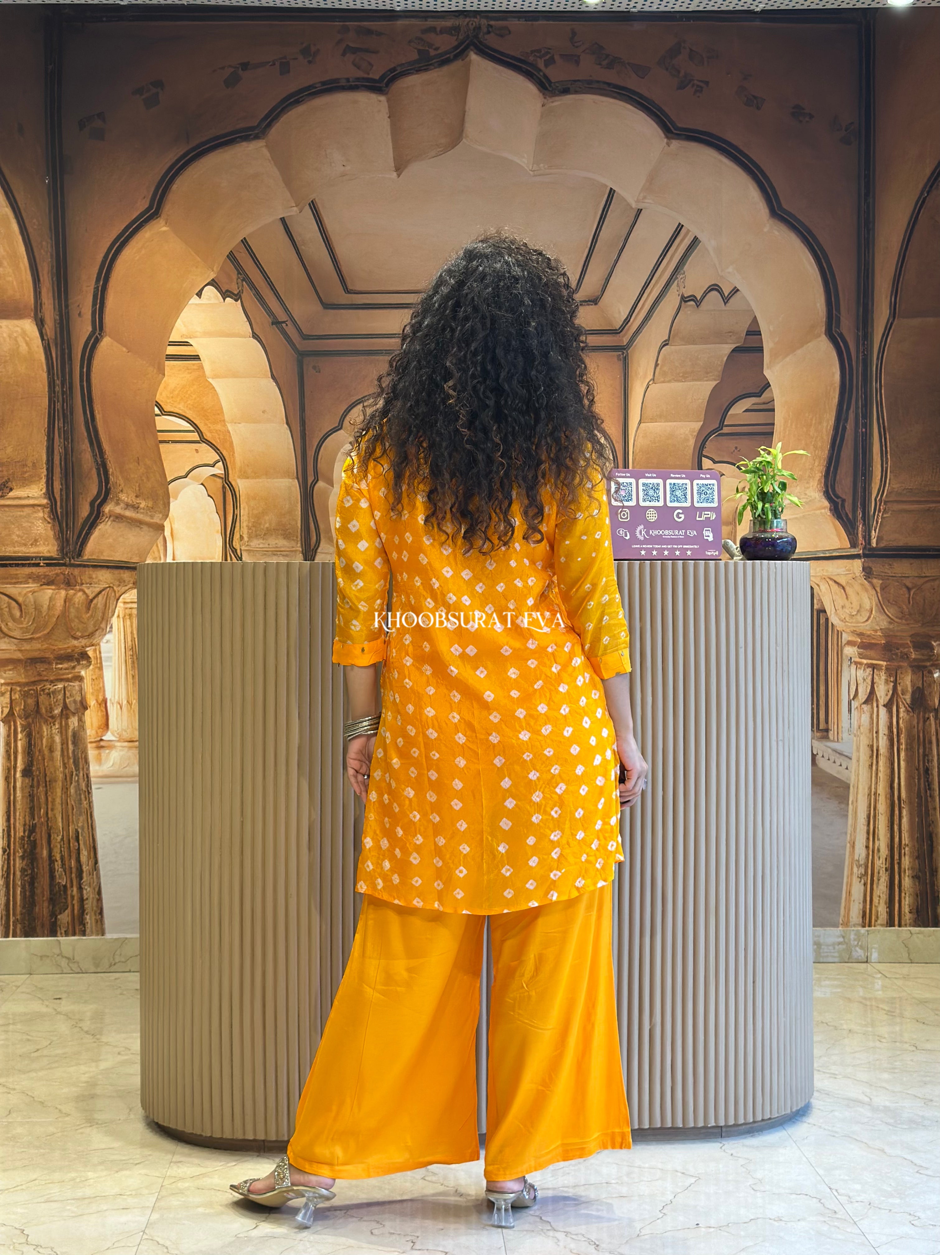 Amber Palace Bandhej Palazzo Set