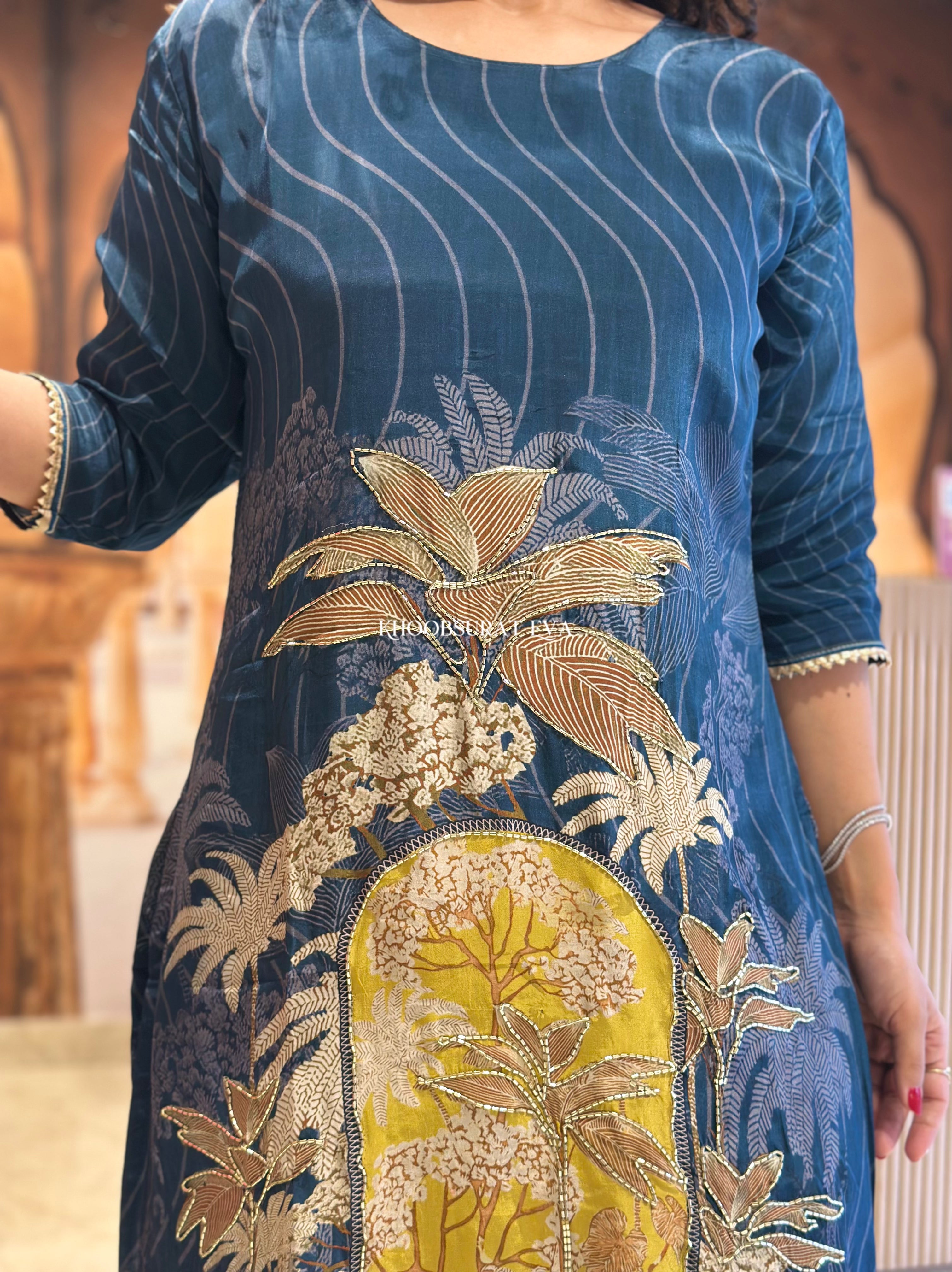 MumTaj Blue Dupatta Set