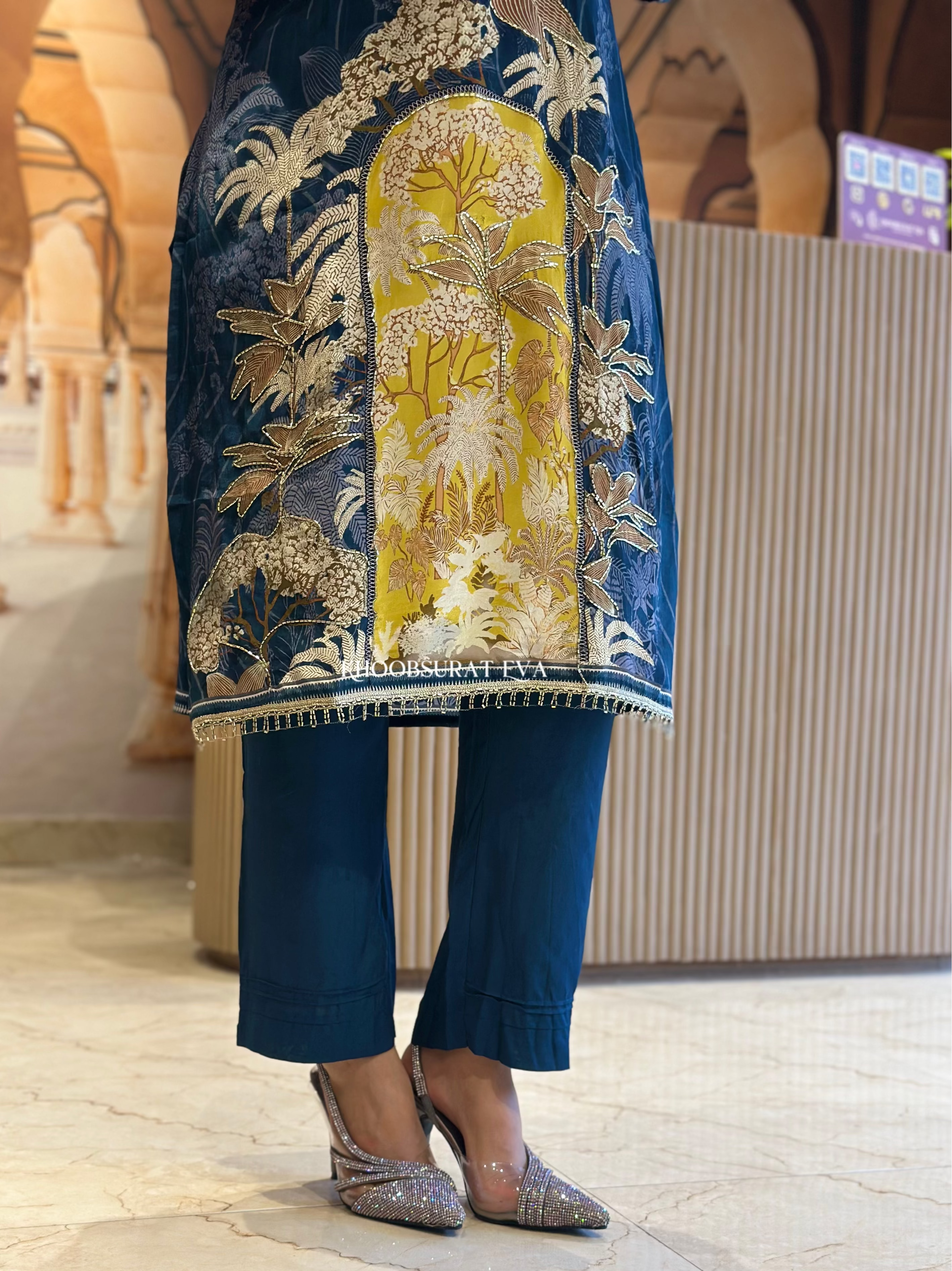 MumTaj Blue Dupatta Set