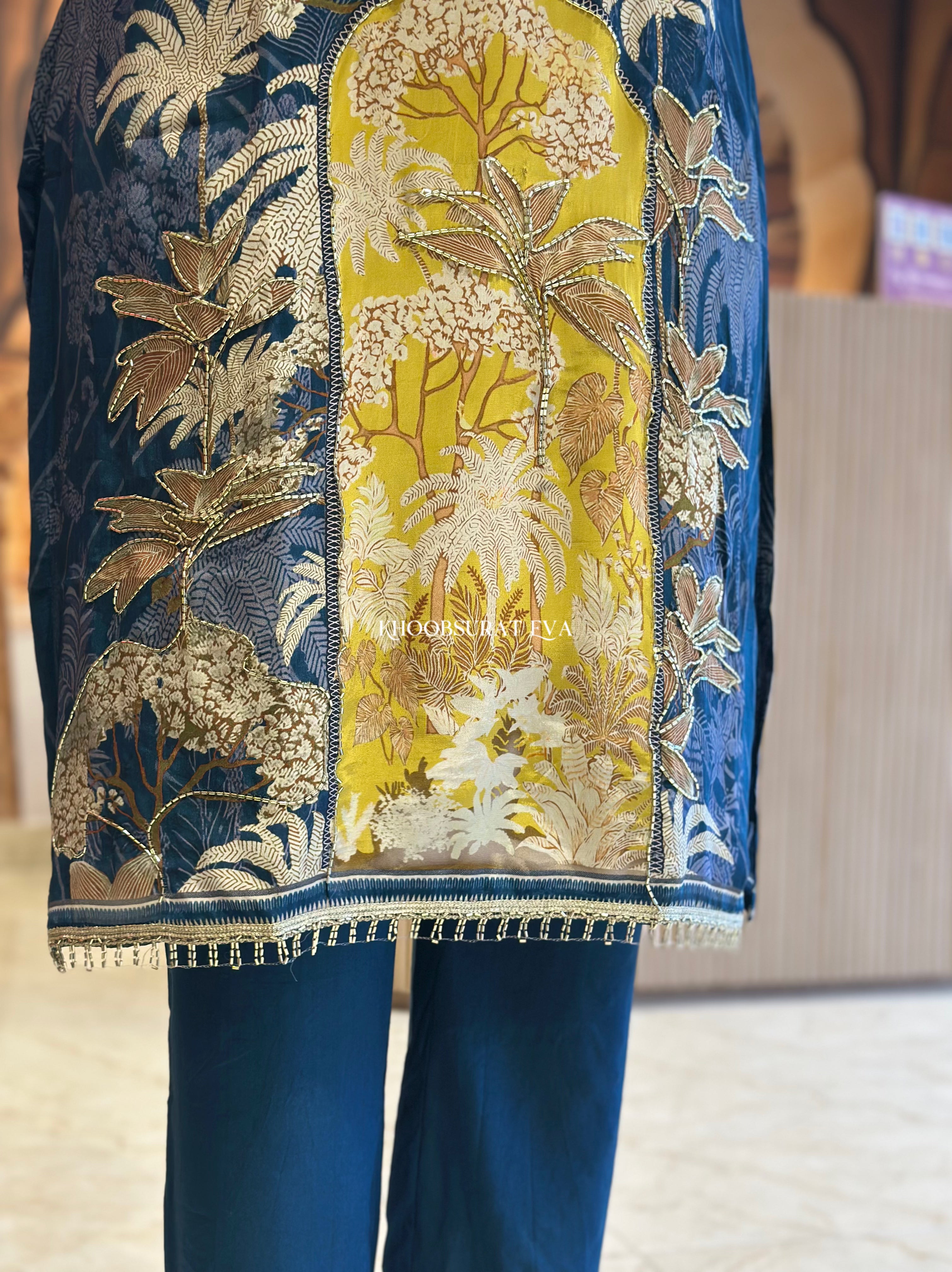 MumTaj Blue Dupatta Set