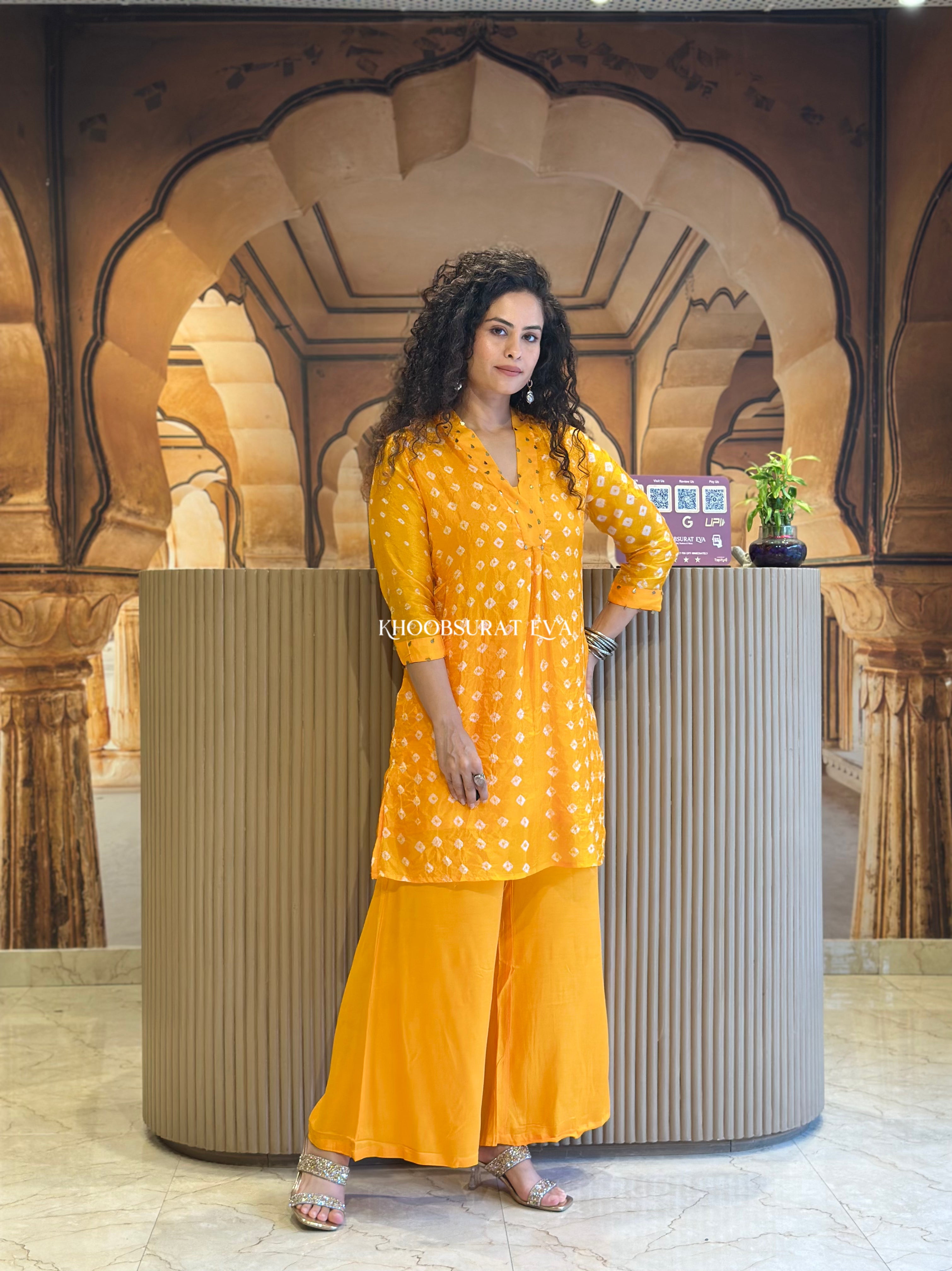 Amber Palace Bandhej Palazzo Set