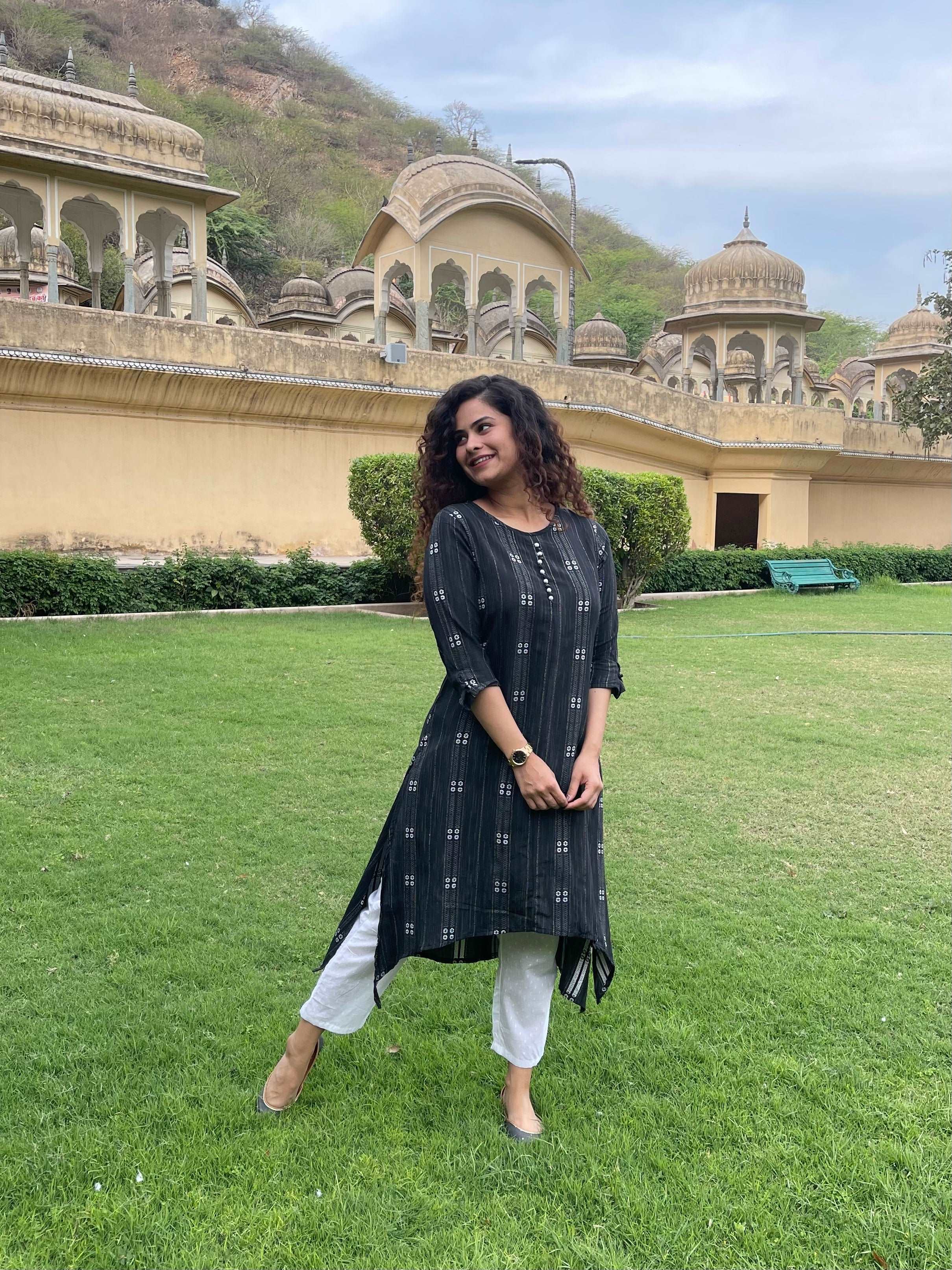 Shop black kurta for women