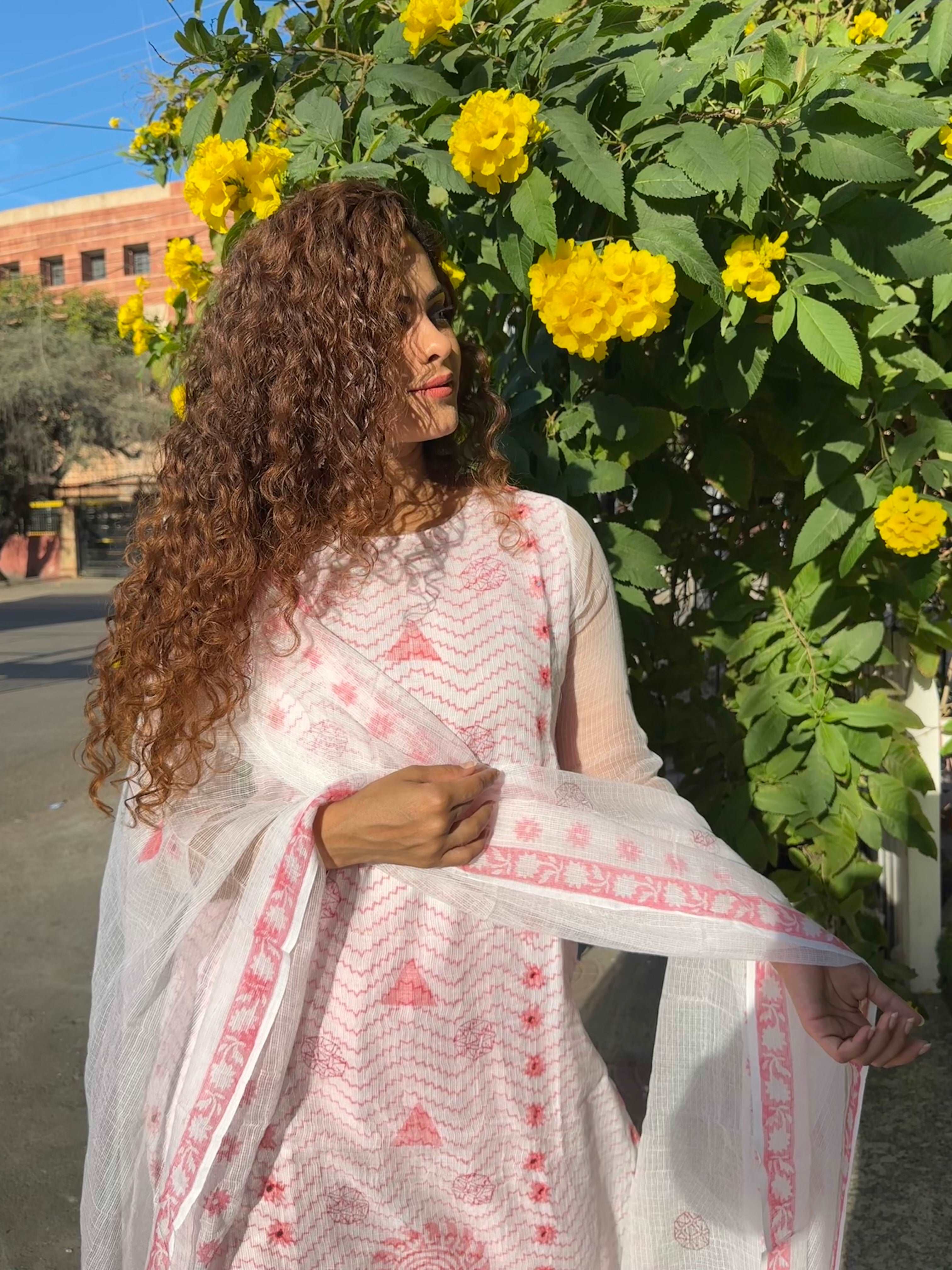 PINK KOTA DORIA EMBROIDERED SUIT SET