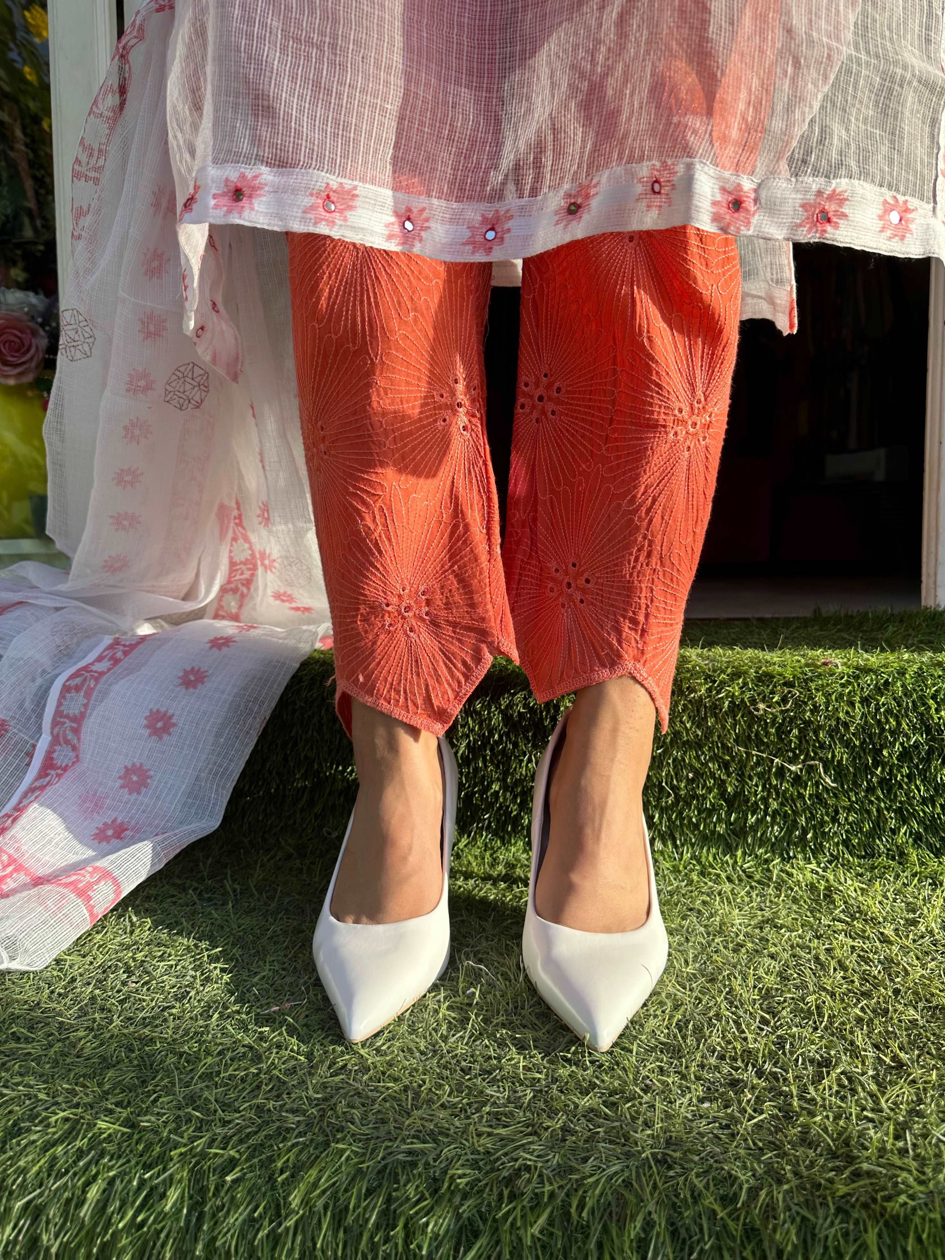 PINK KOTA DORIA EMBROIDERED SUIT SET