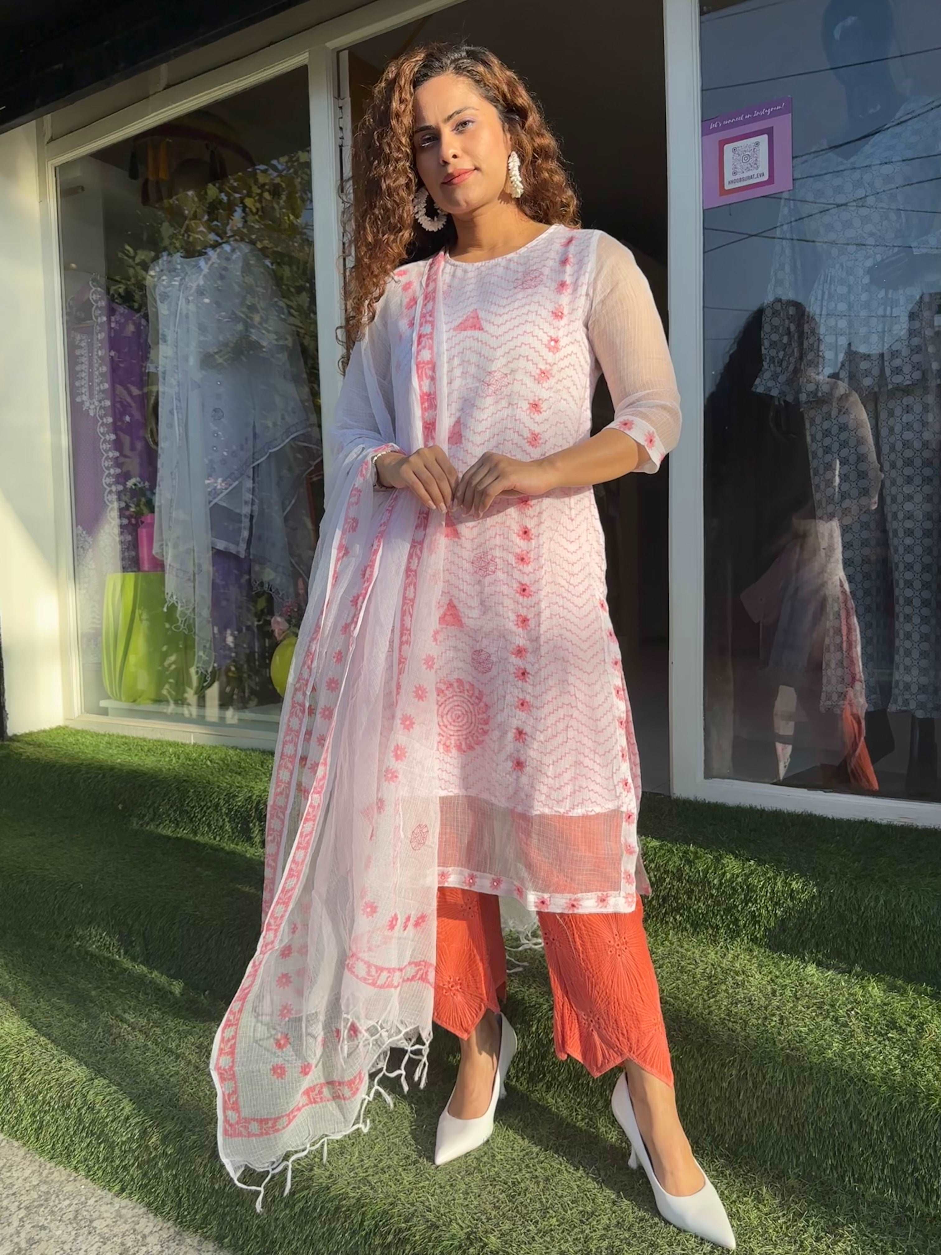 PINK KOTA DORIA EMBROIDERED SUIT SET