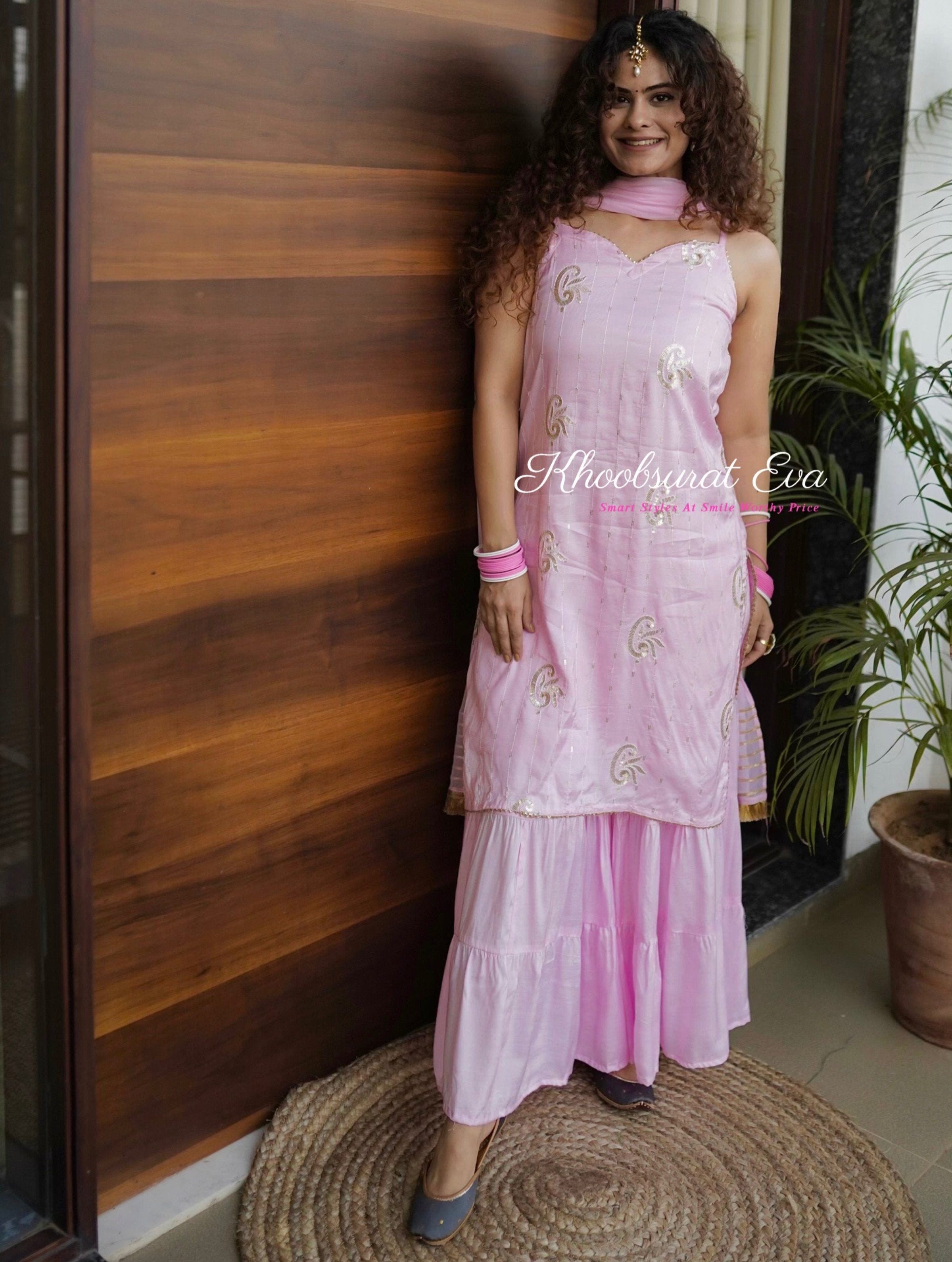 Pastel Pink Sharara Set