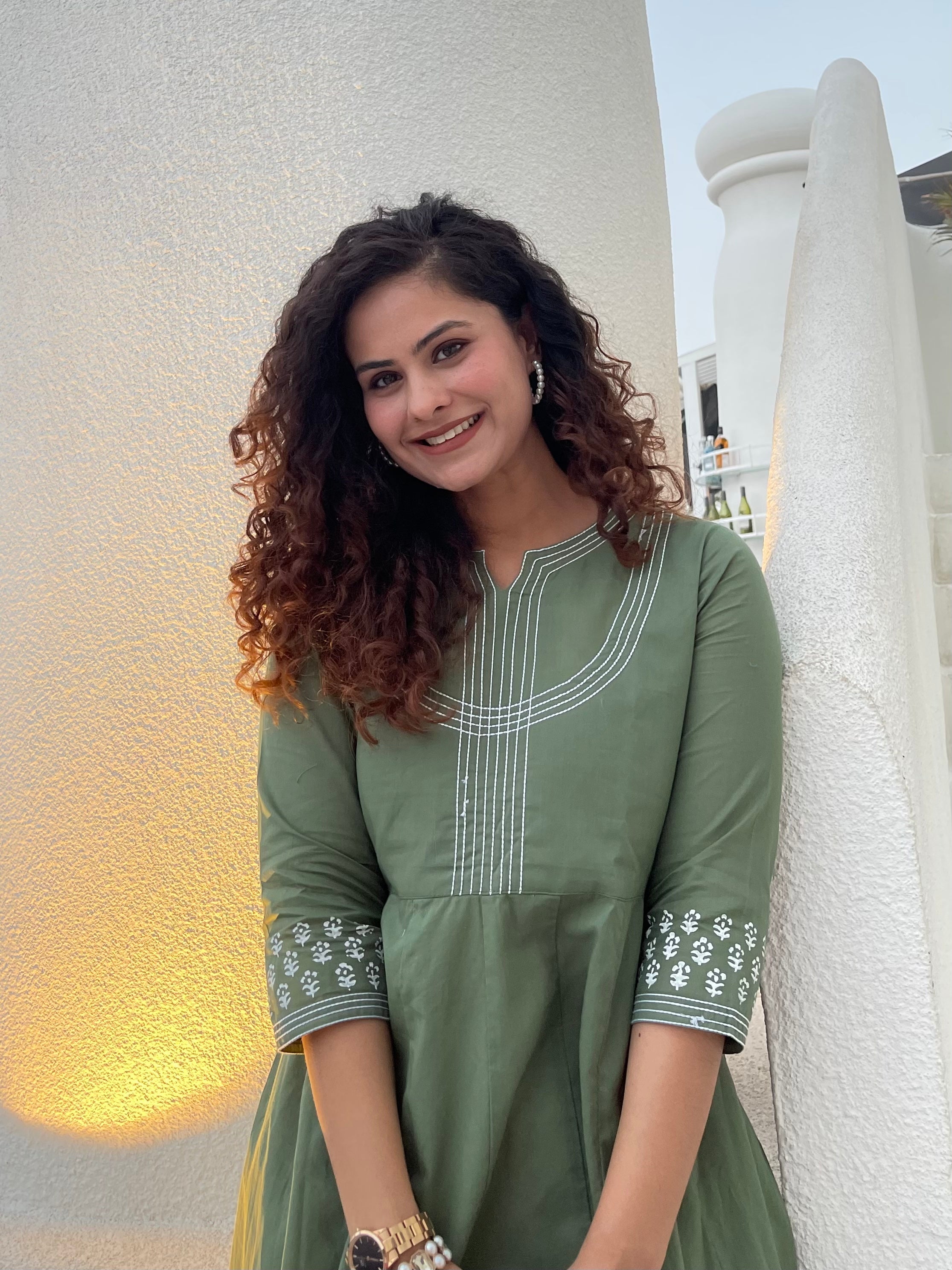 Green Anarkali Dress kurta set