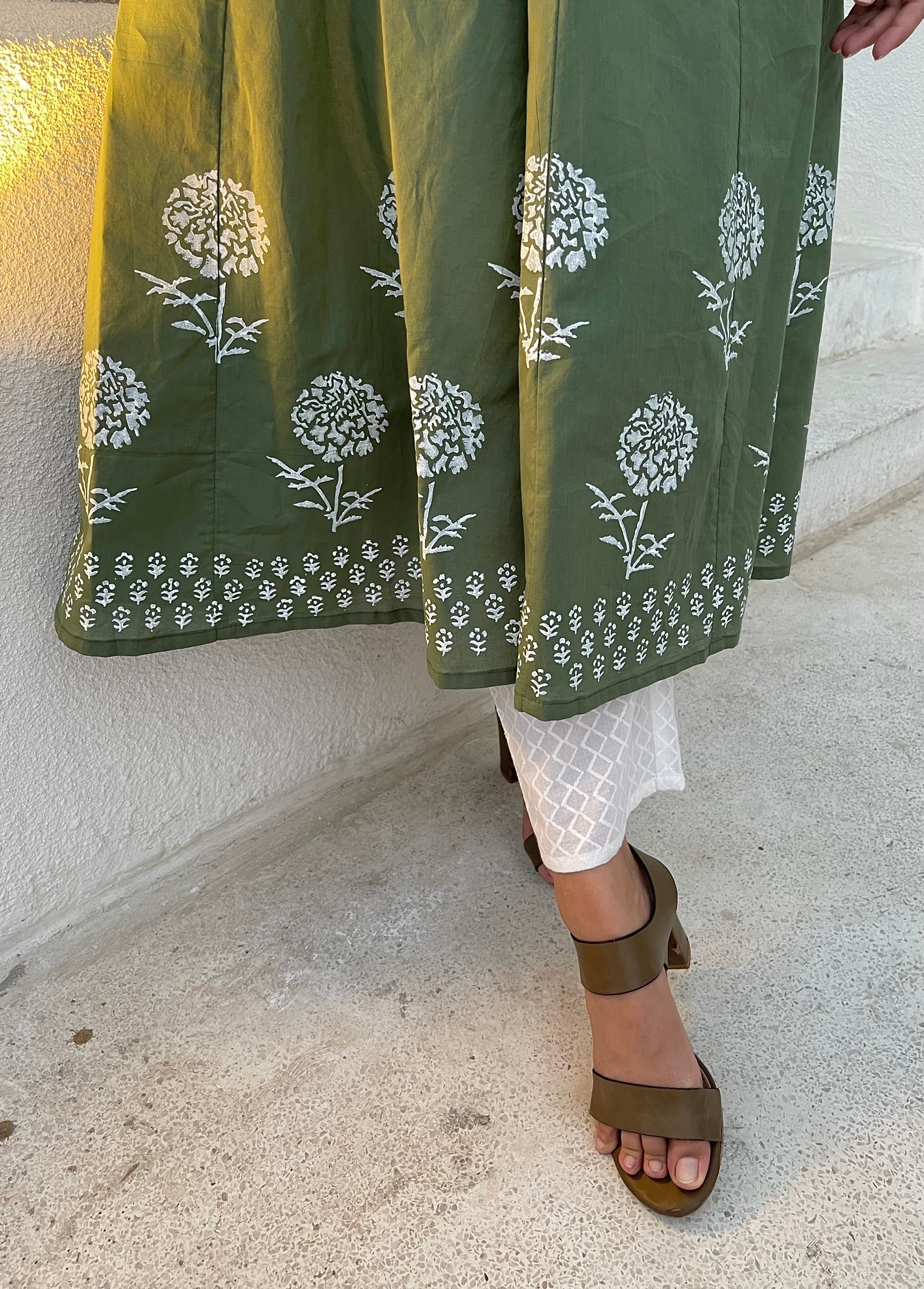 Green Anarkali Dress kurta set