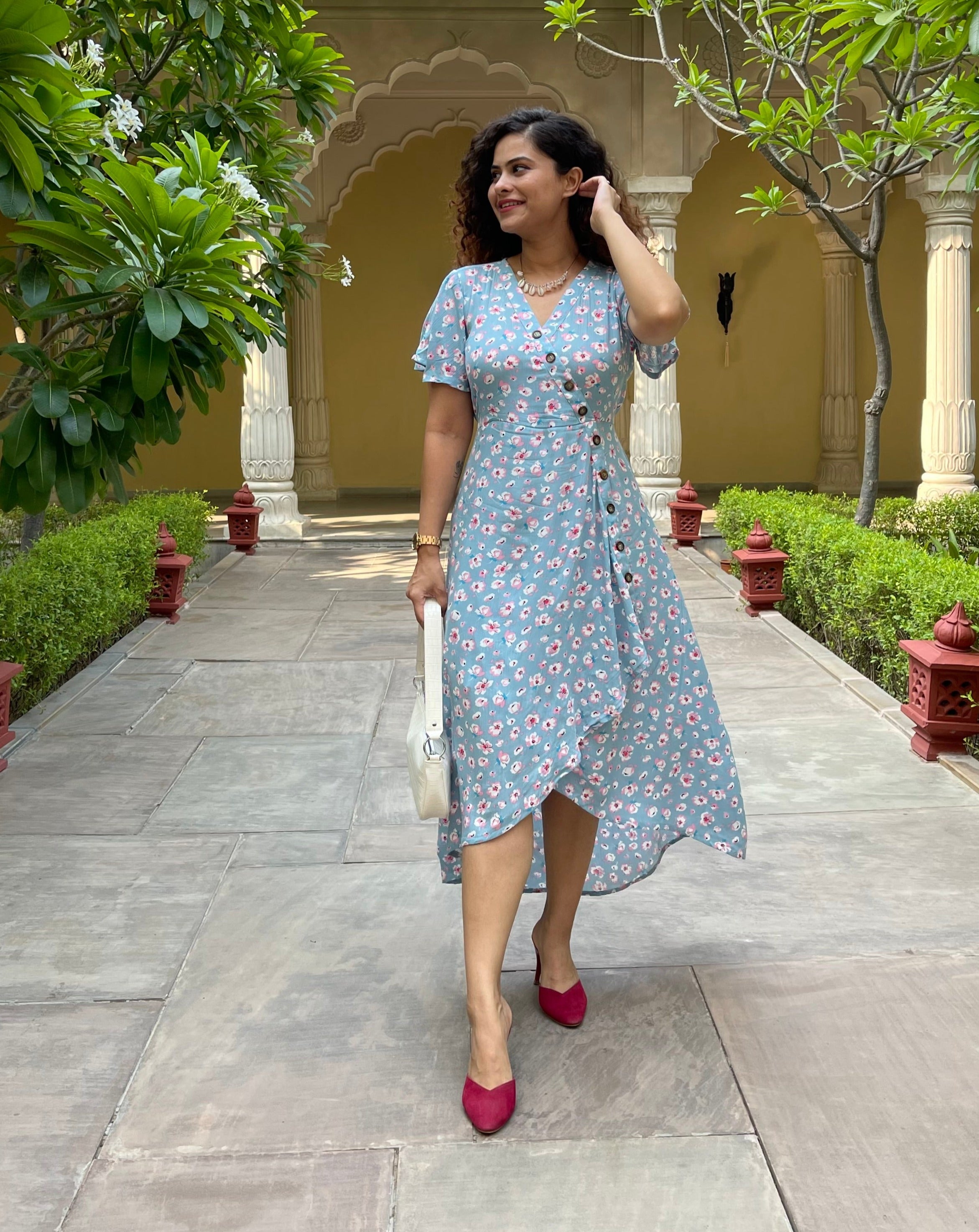 Flora Blue Maxi Dress