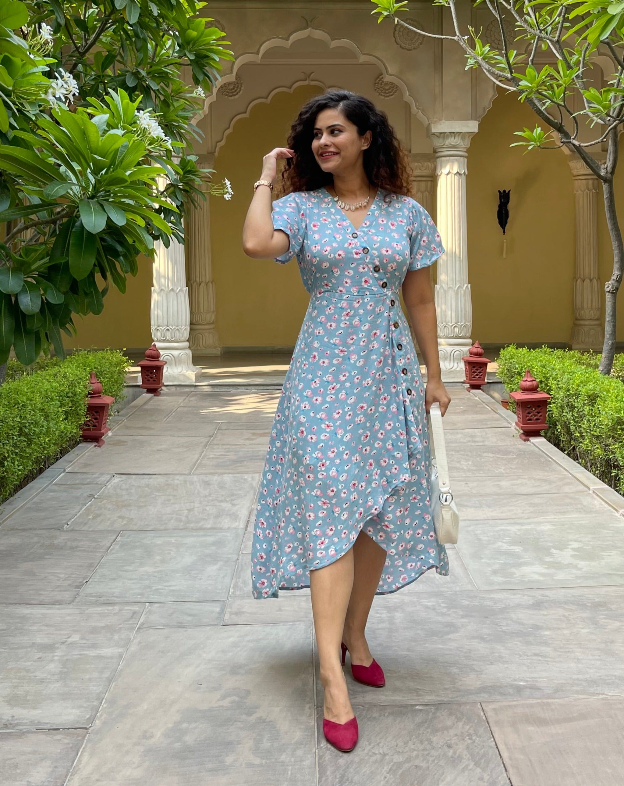 Flora Blue Maxi Dress