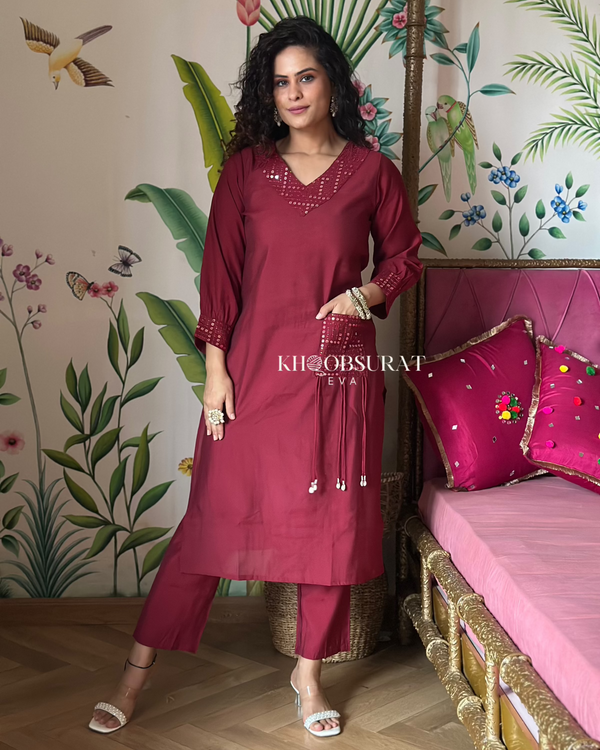 Festive Vibes Red Kurta Set