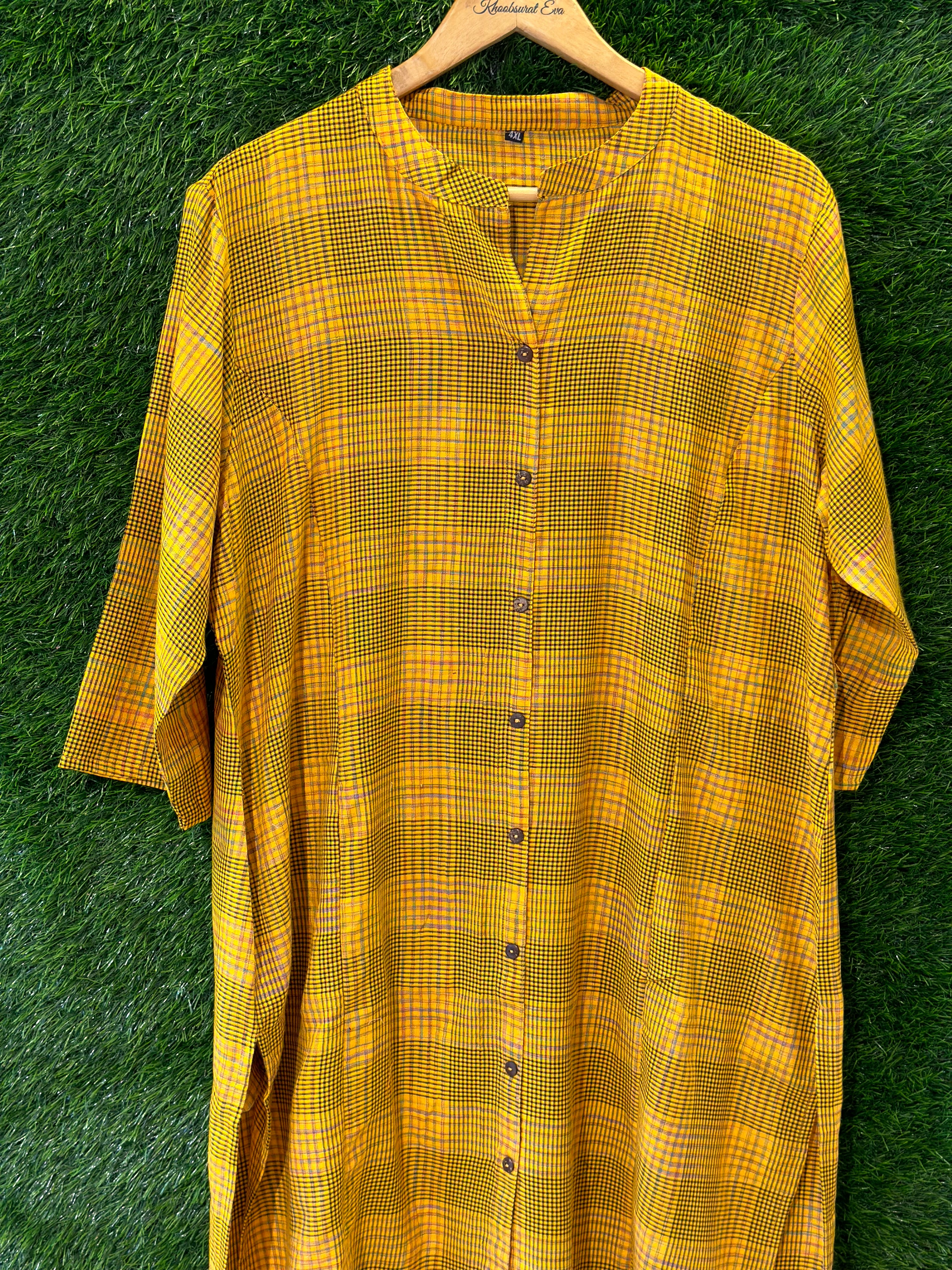 YELLOW PRINTED WOMEN KURTA