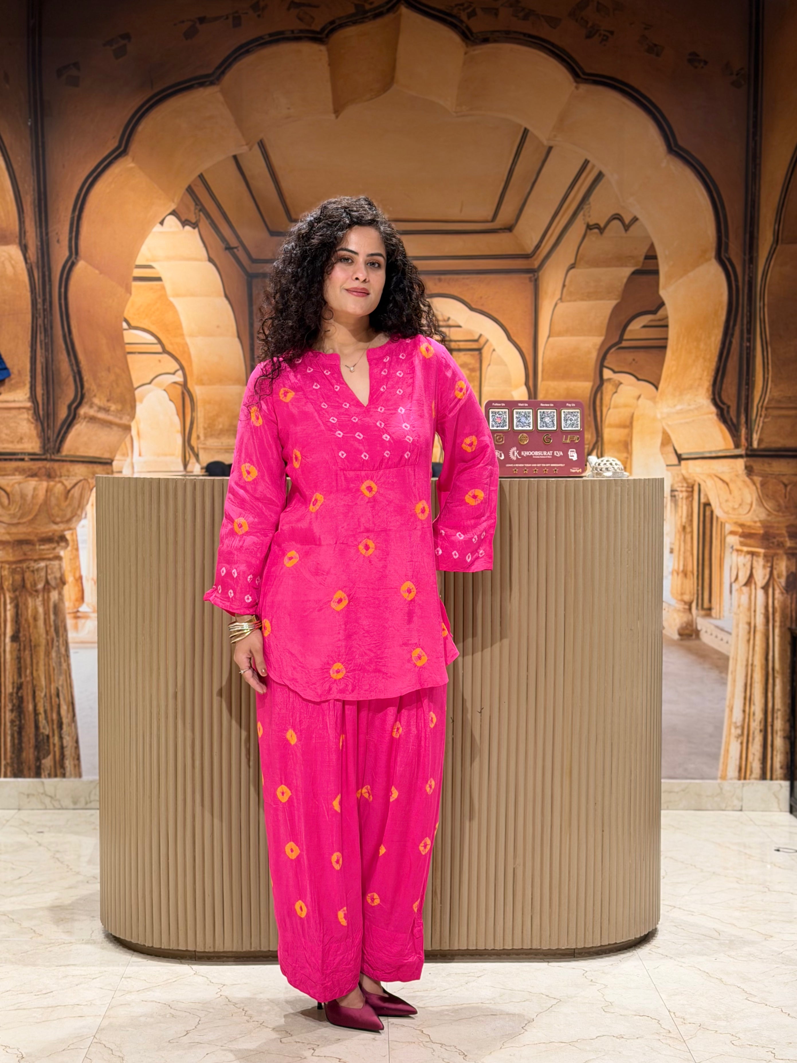 Royal Jaipur Pink Bandni Coord