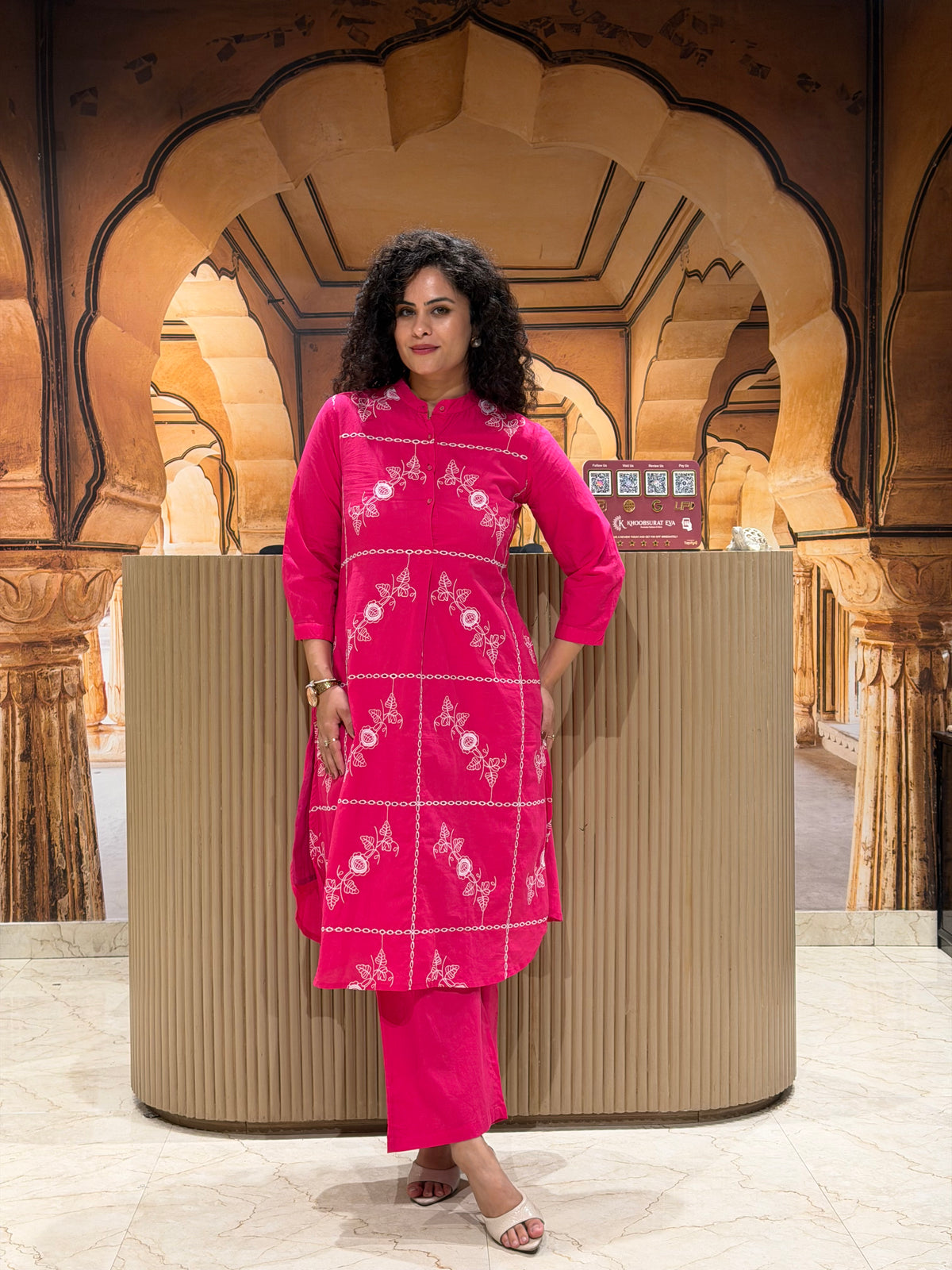 Floral Charm Embroidered Kurta Set