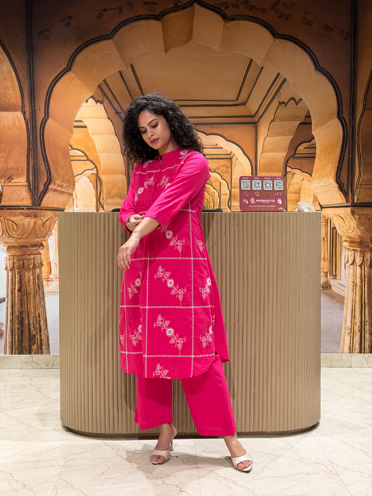 Floral Charm Embroidered Kurta Set