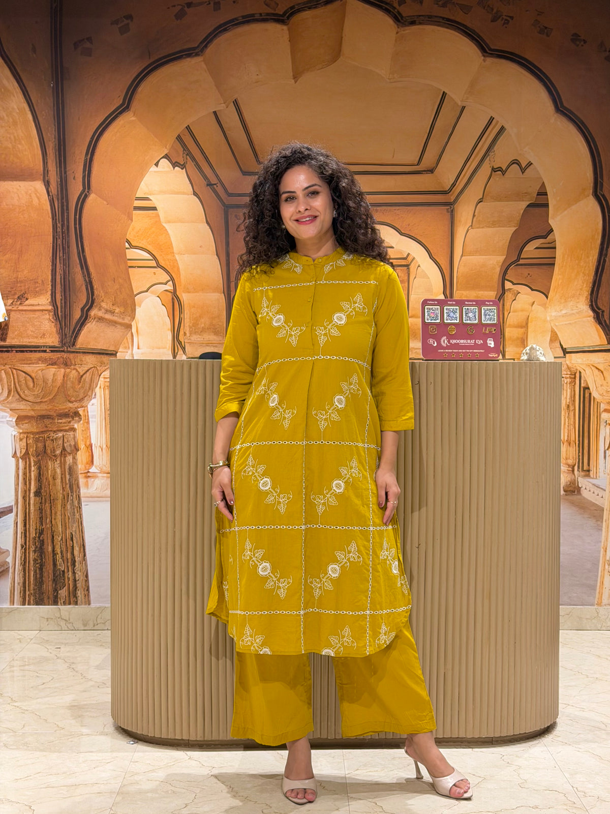 Floral Charm Embroidered Kurta Set