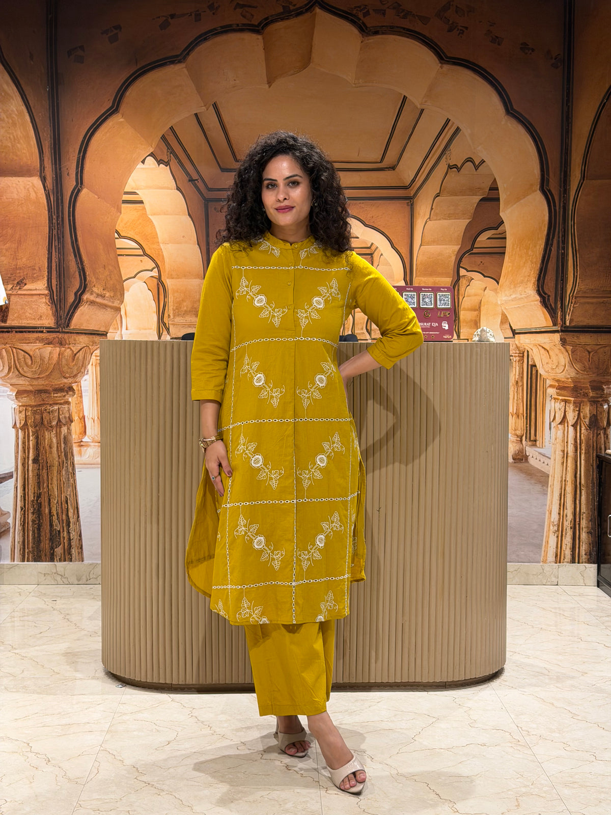 Floral Charm Embroidered Kurta Set