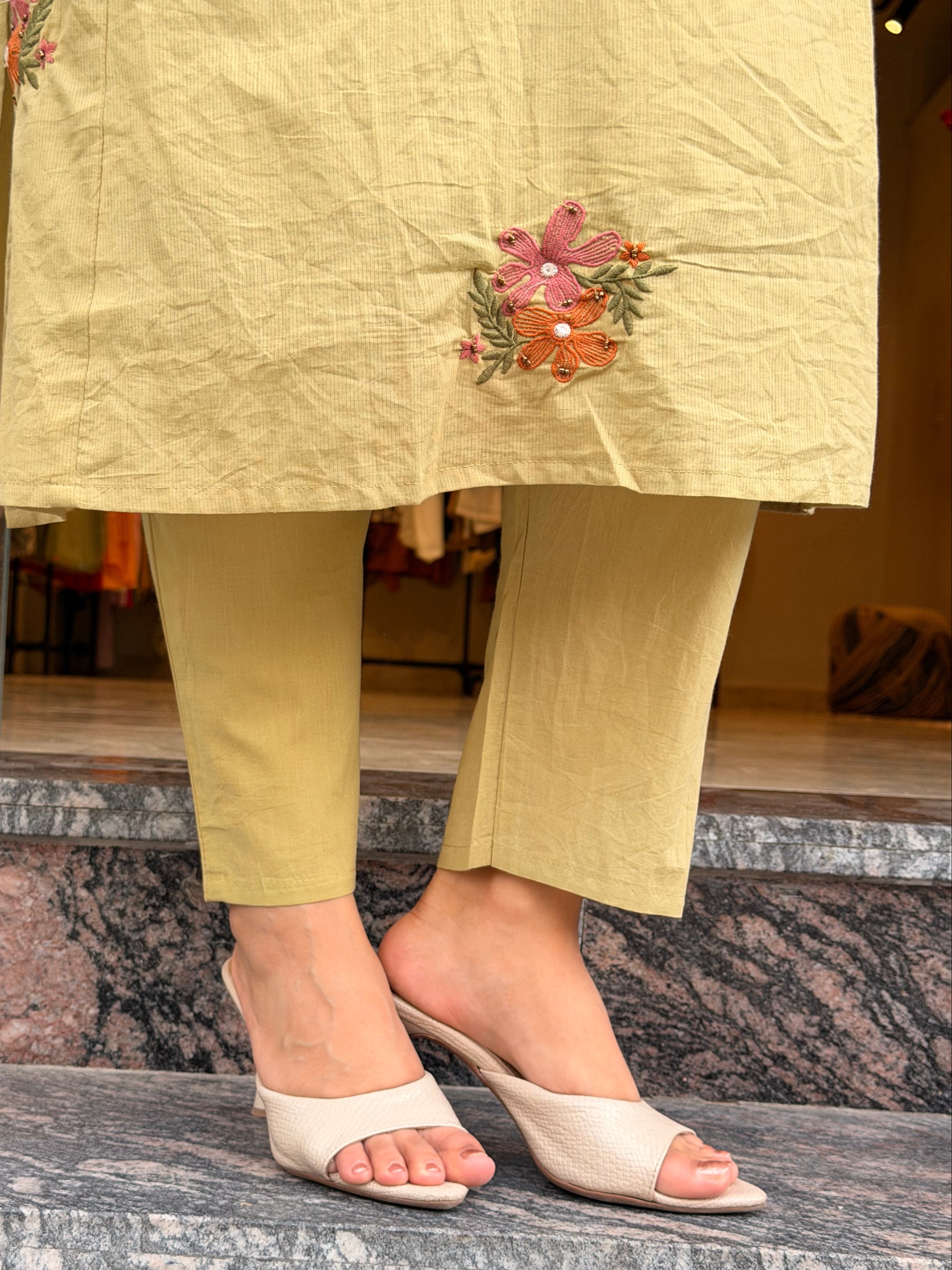 Hibiscus Cotton Kurta Suit Set