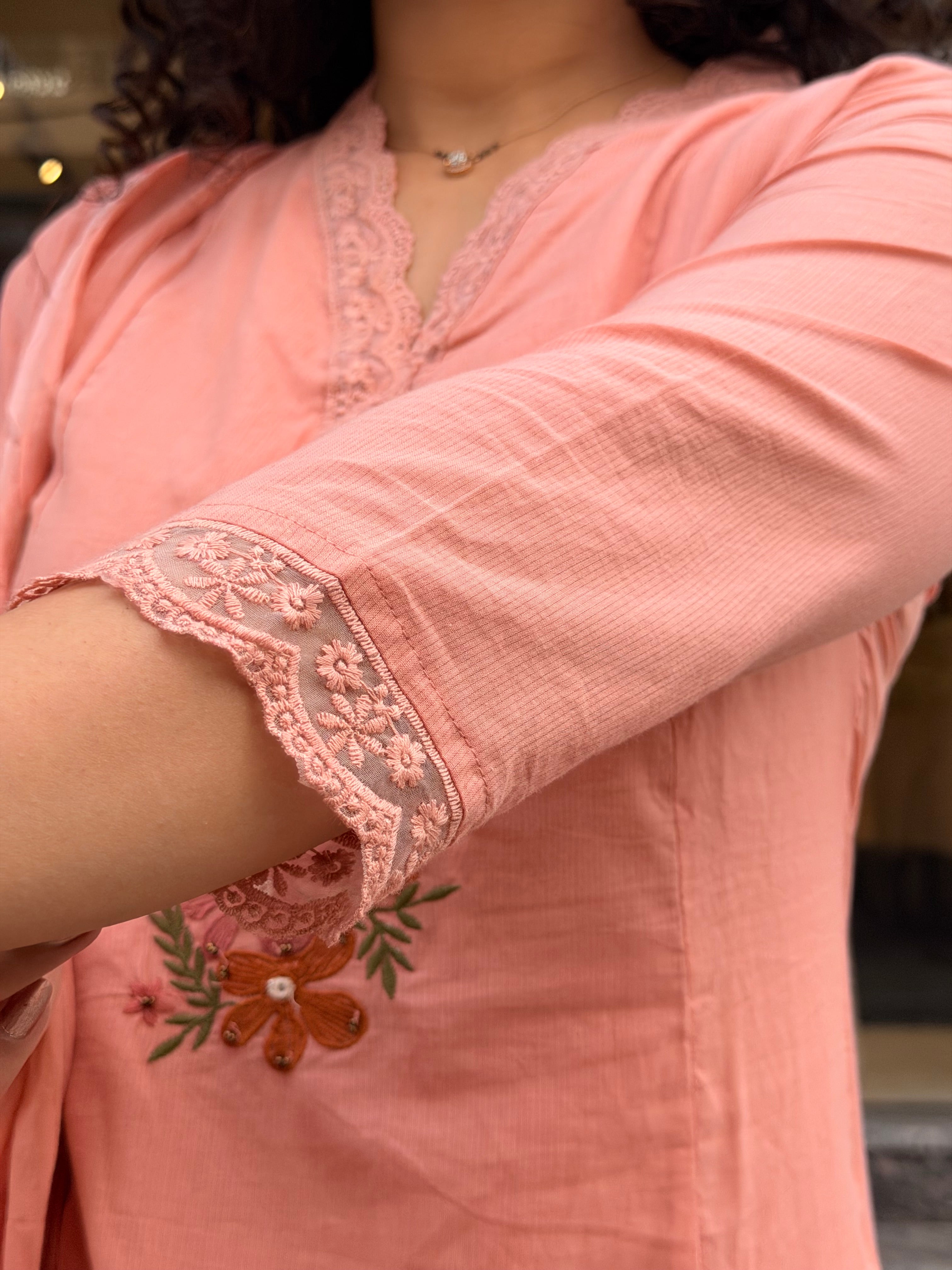 Hibiscus Cotton Kurta Suit Set