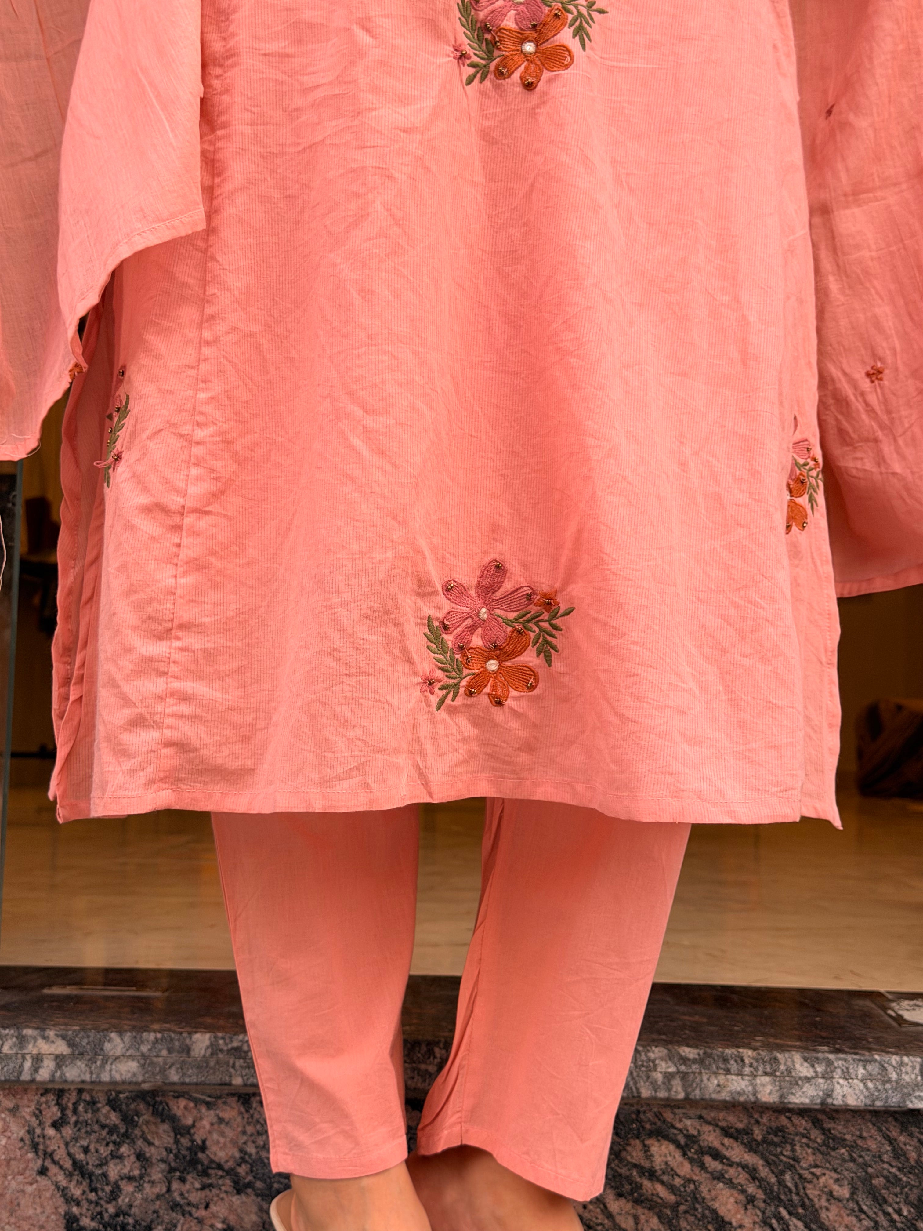 Hibiscus Cotton Kurta Suit Set