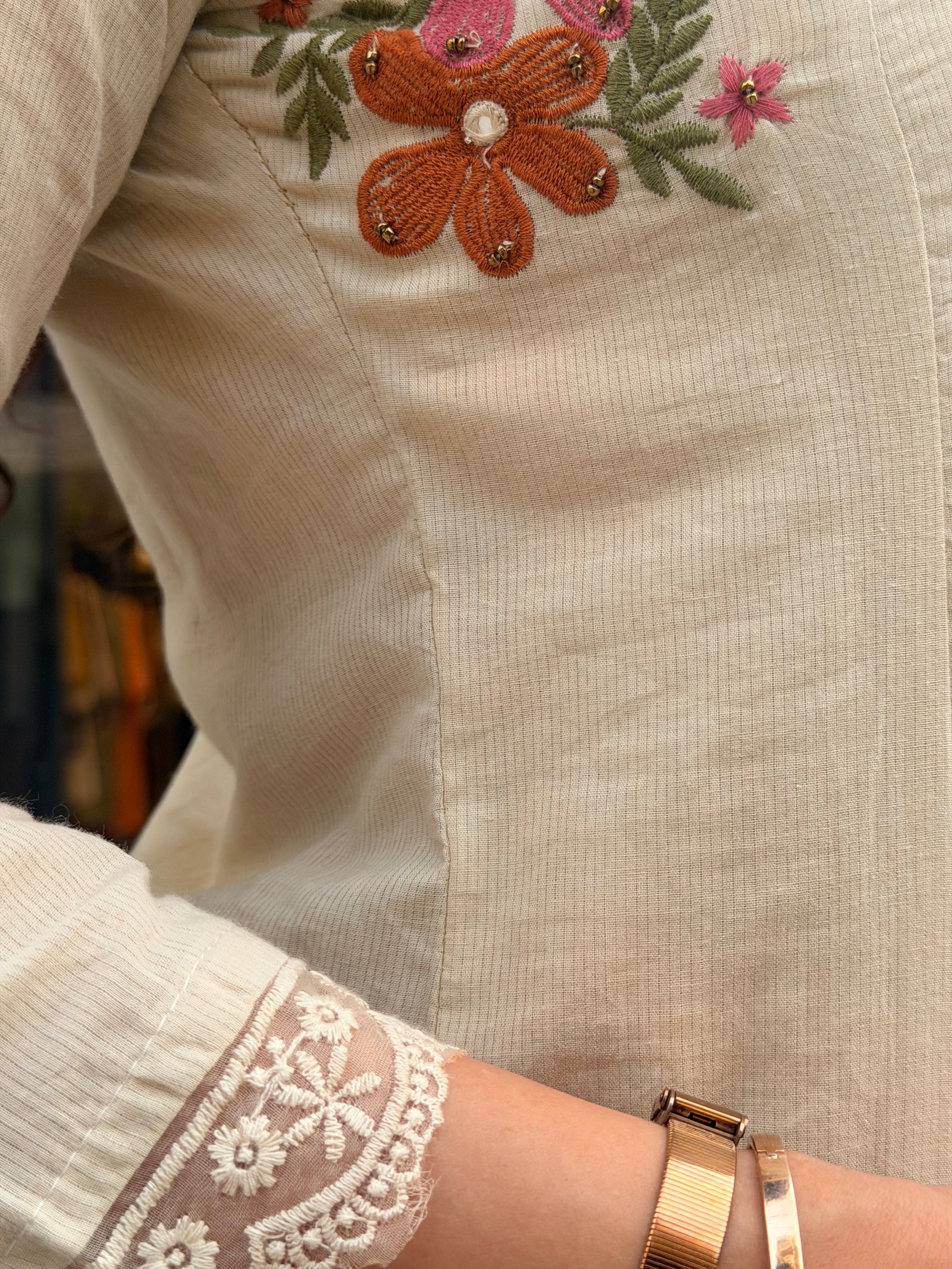 Hibiscus Cotton Kurta Suit Set