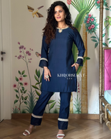 Royal Blue Pearl Kurta Set