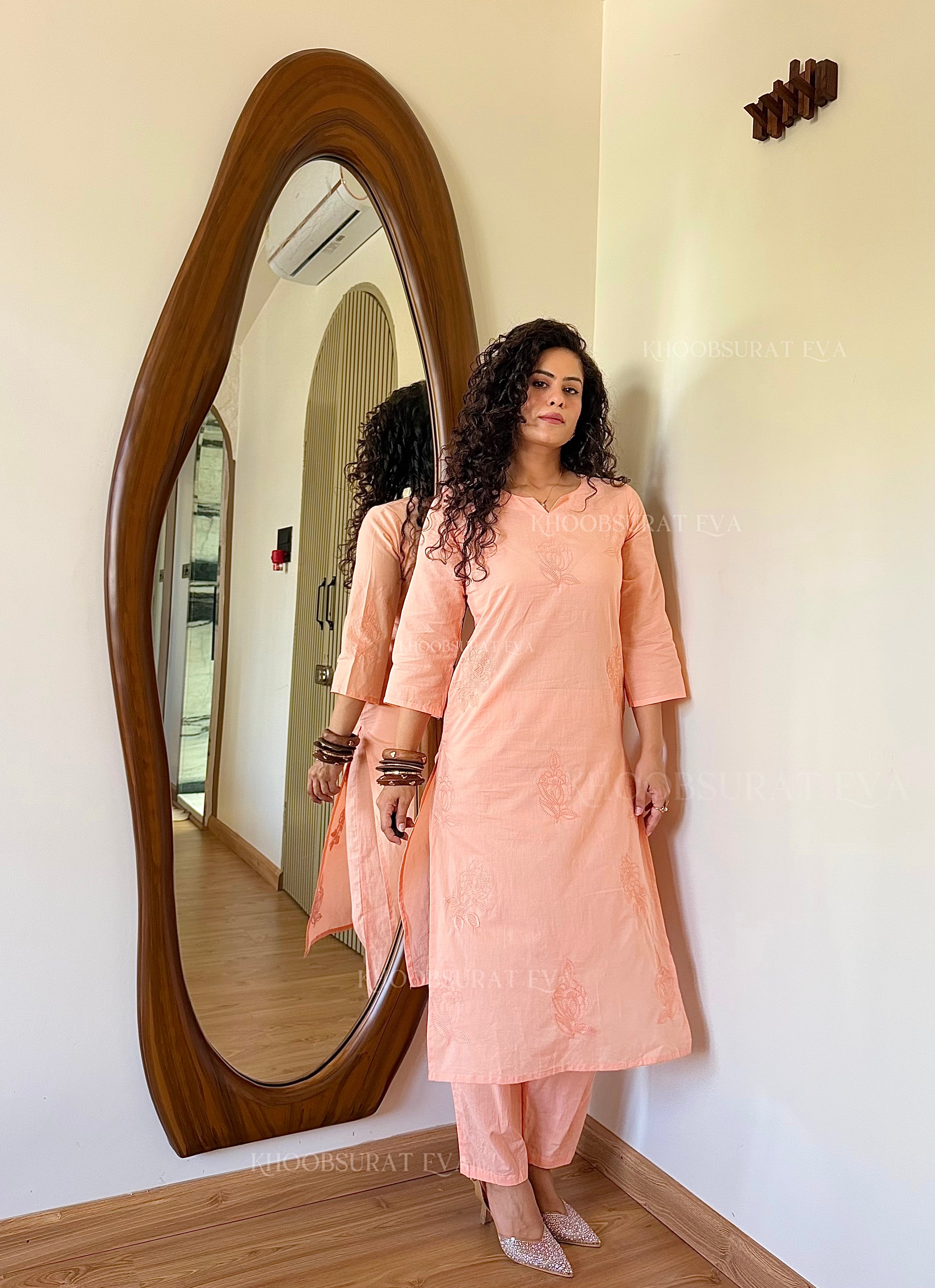 ROSY PEACH KURTA SET