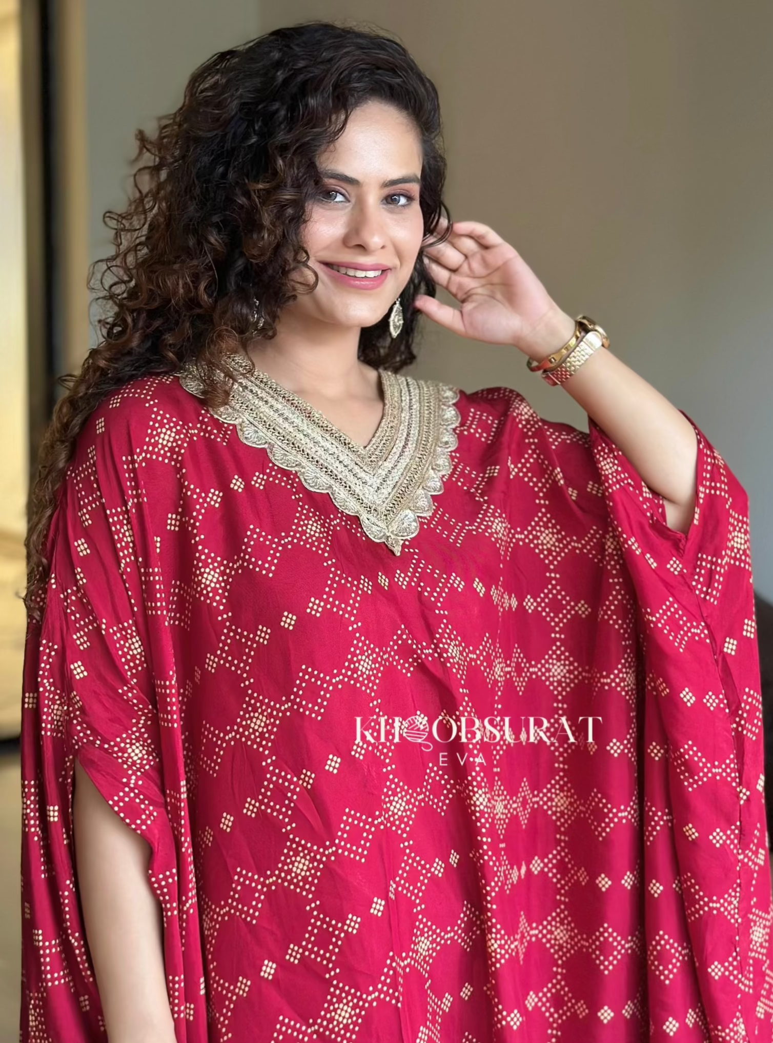 Indian Wedding Red Kaftan Set