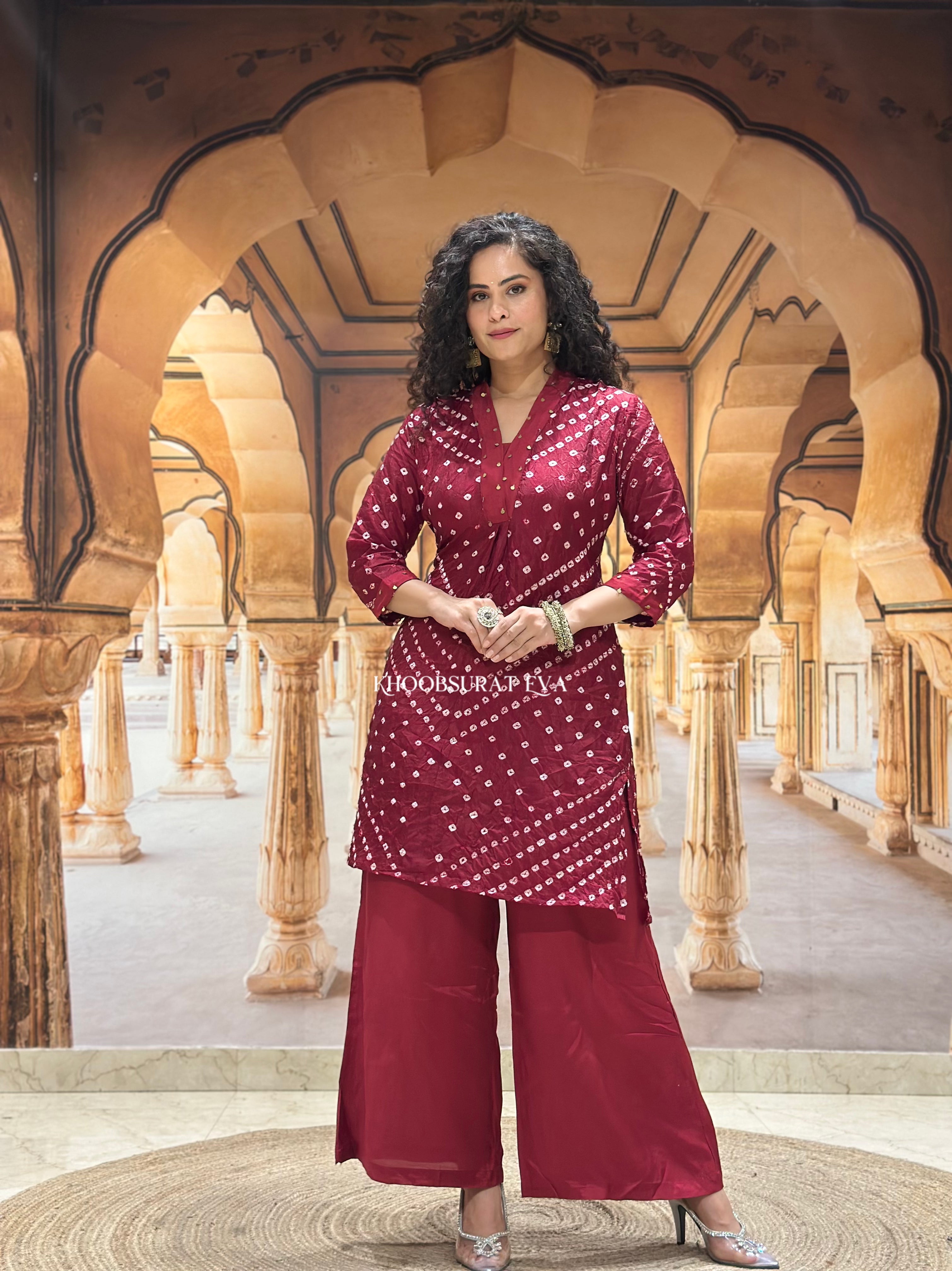 City Palace Red Palazzo Set