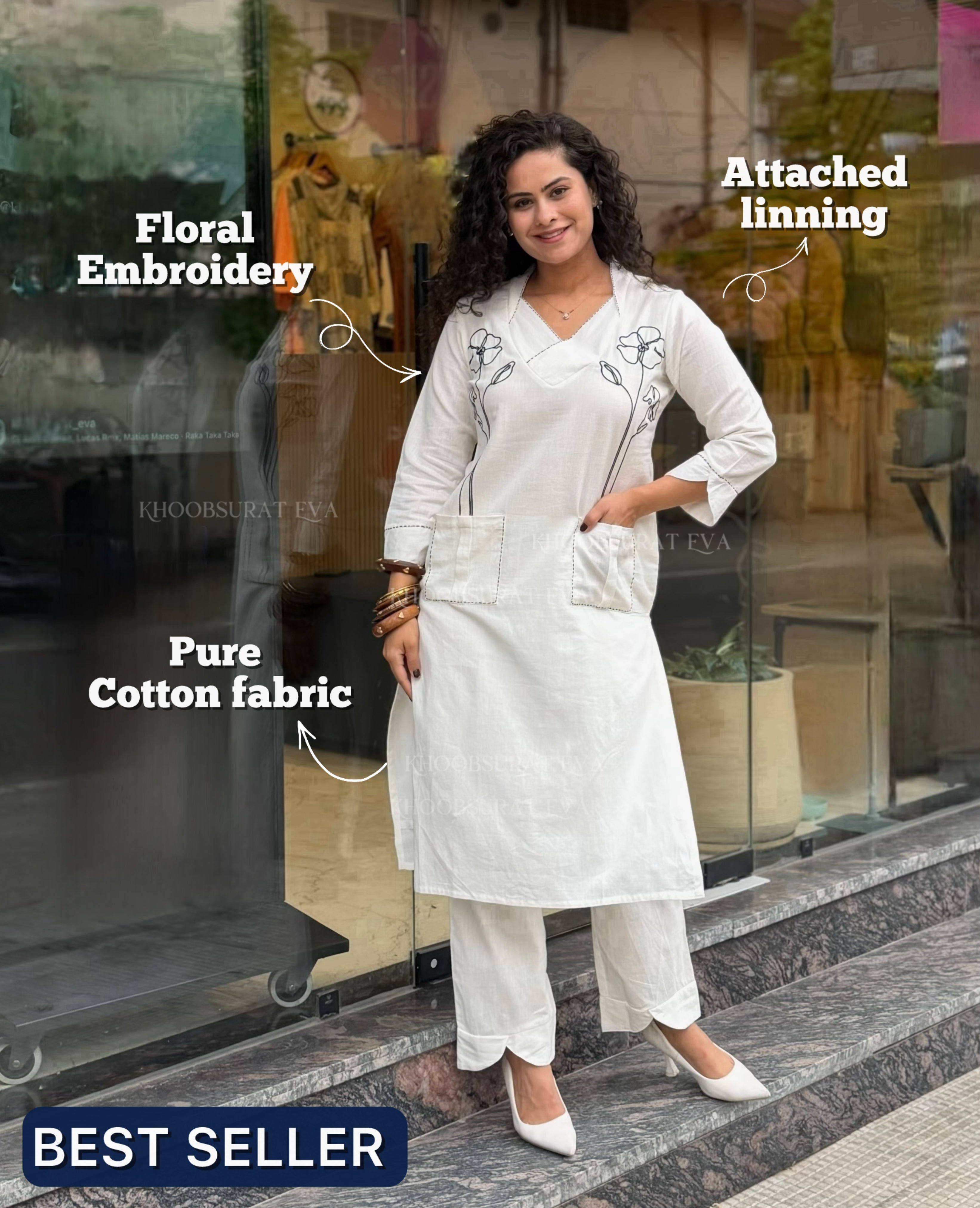 SUKOON WHITE KURTA SET