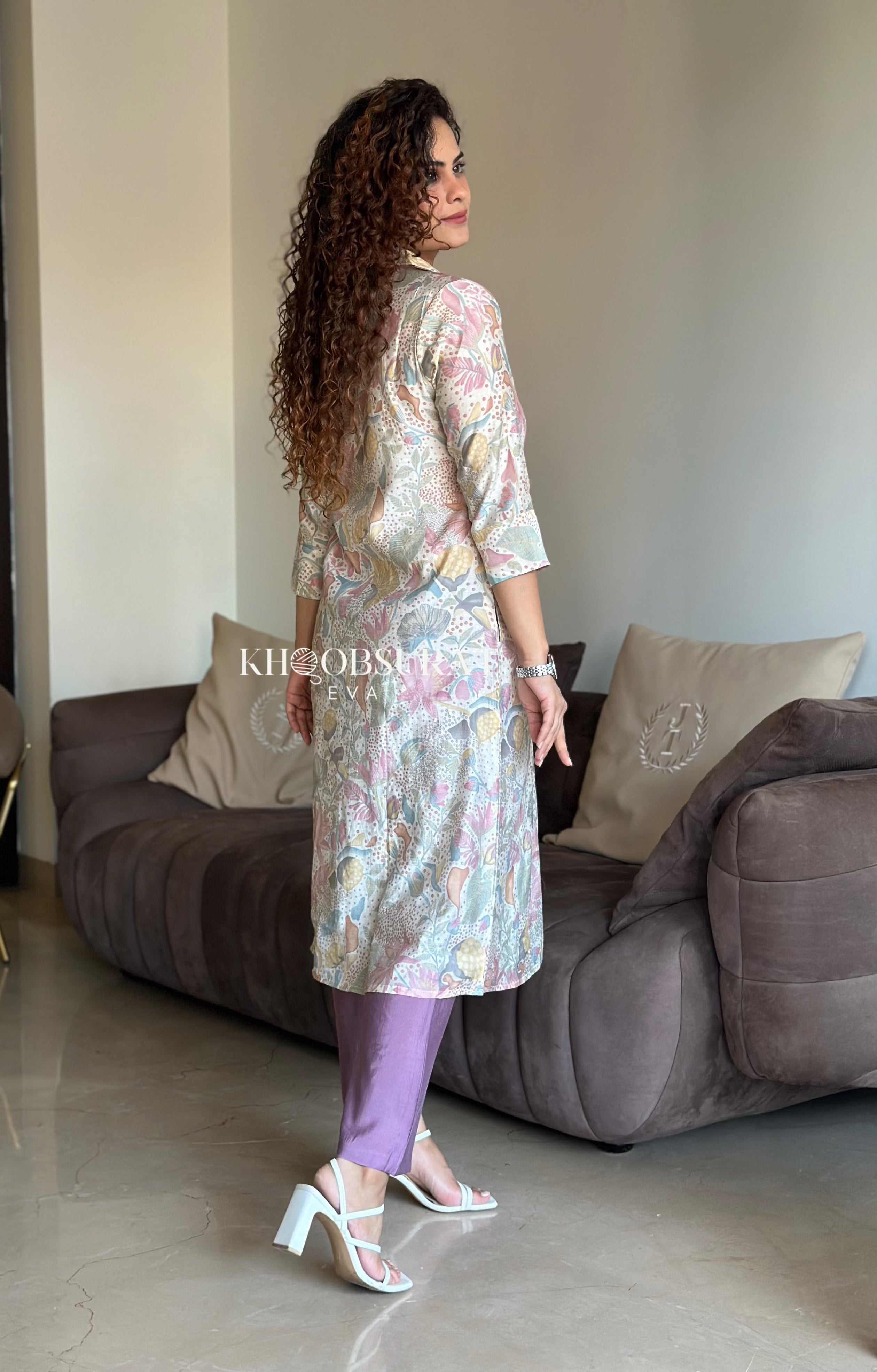 Chill Vibes Casual Purple Kurta Set