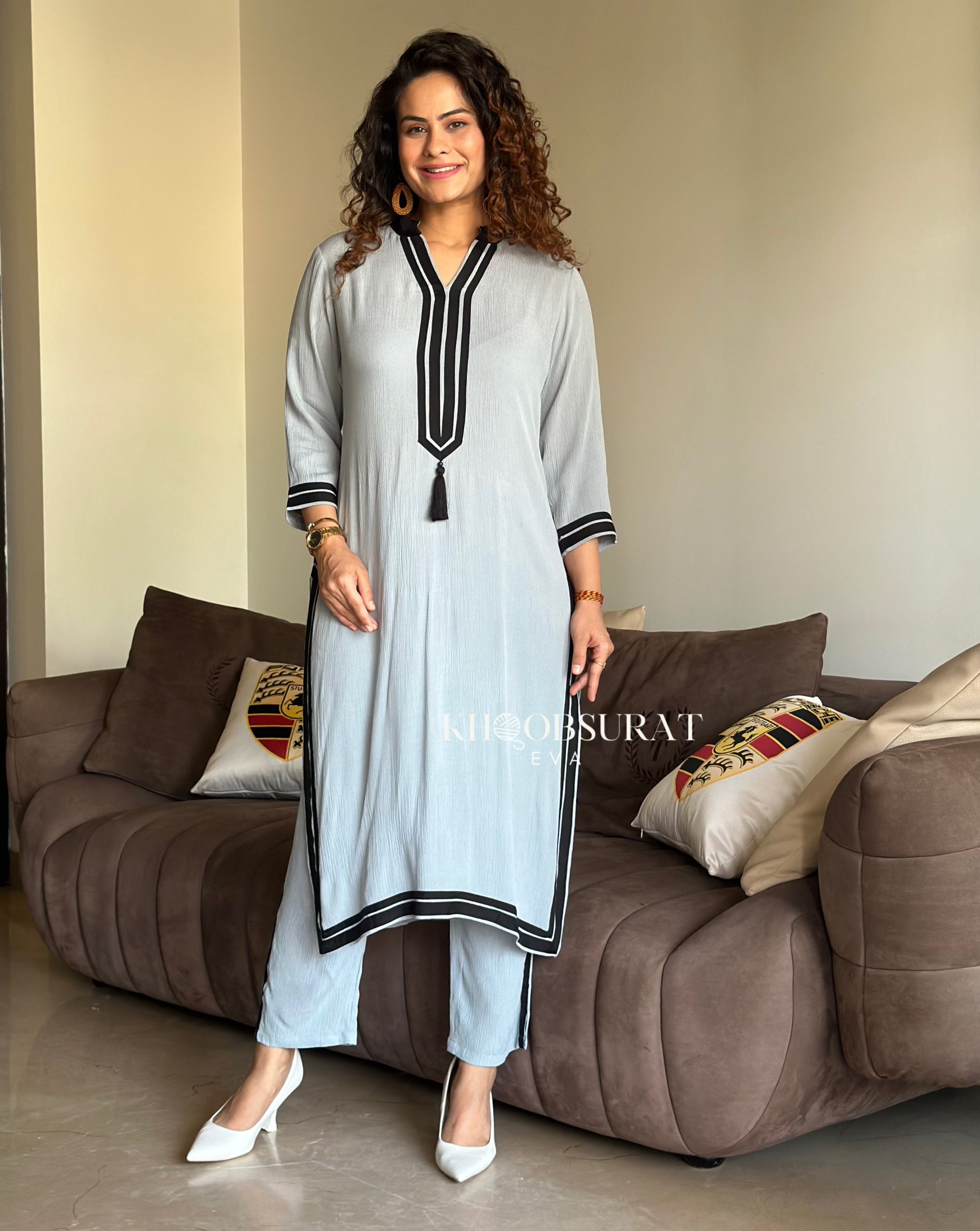 Delhi Delights Grey Kurta Set