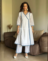 Santorini White A-Line Kurta Set 