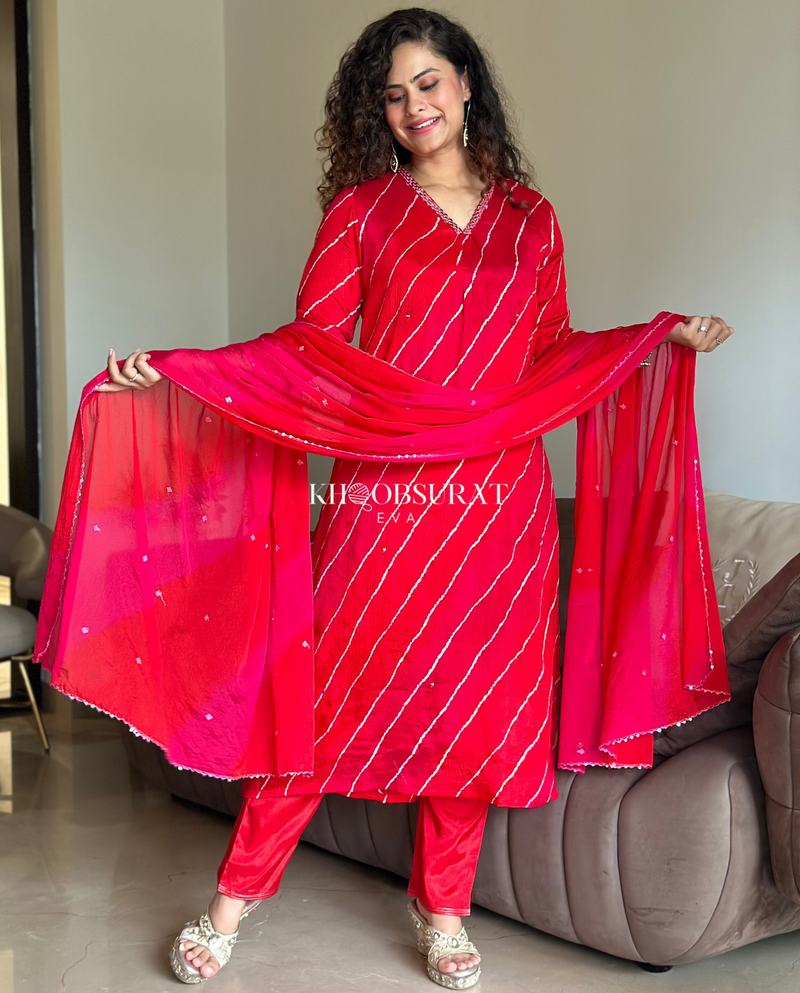 Ruby Red Kurta Suit Set