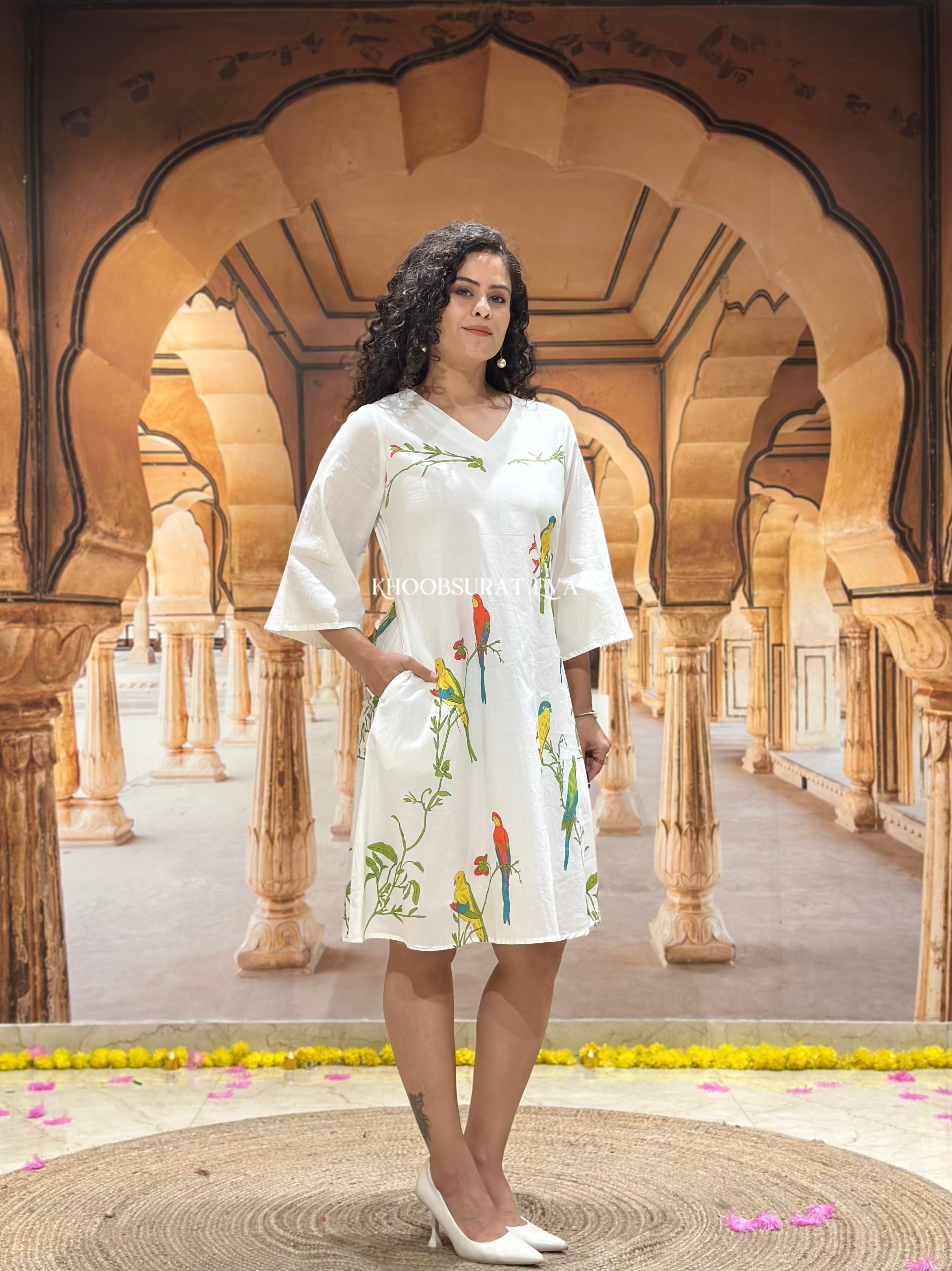 Casual Yellow Cotton Dress