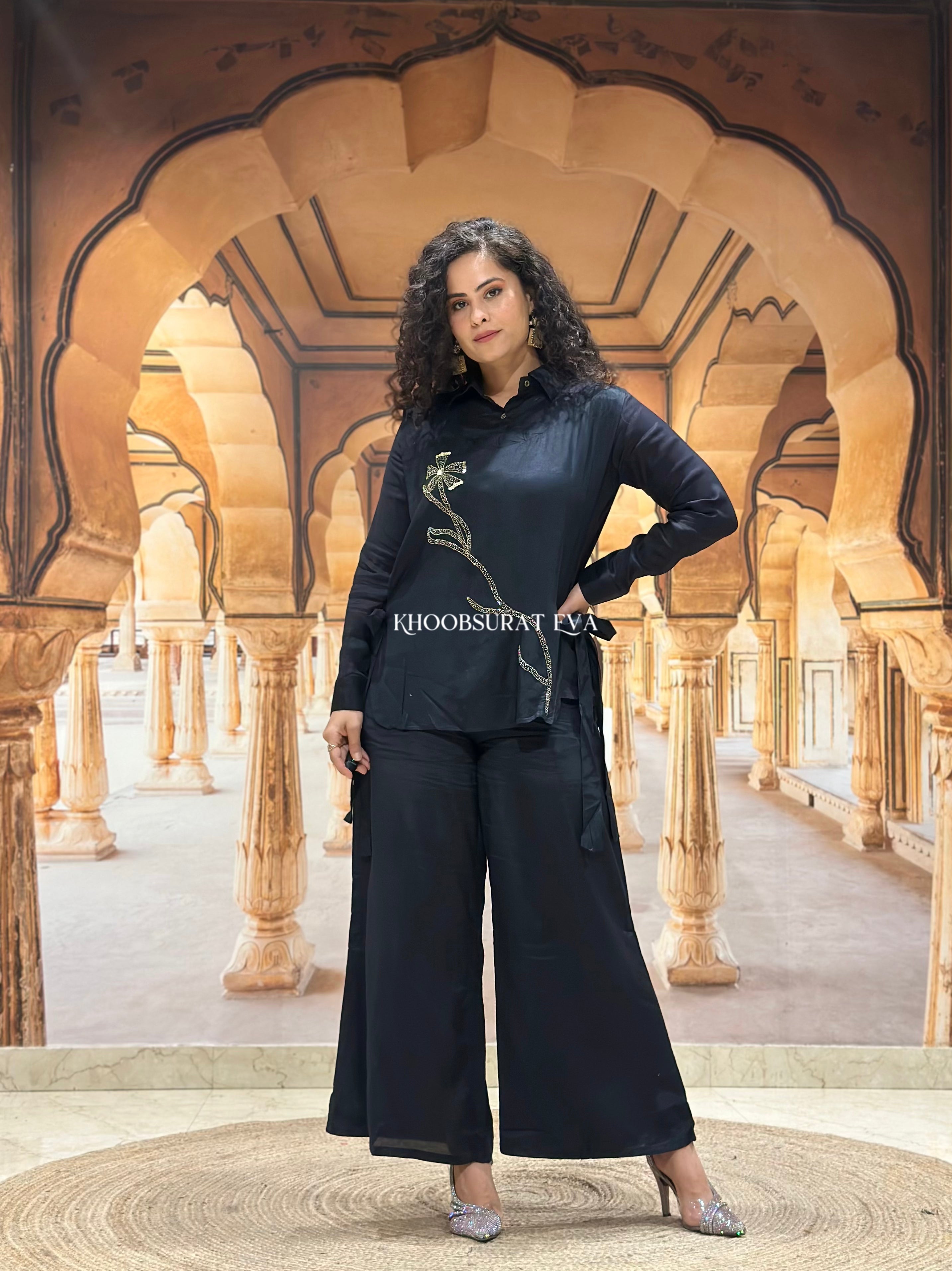 Veronica Glam Black Coord Set