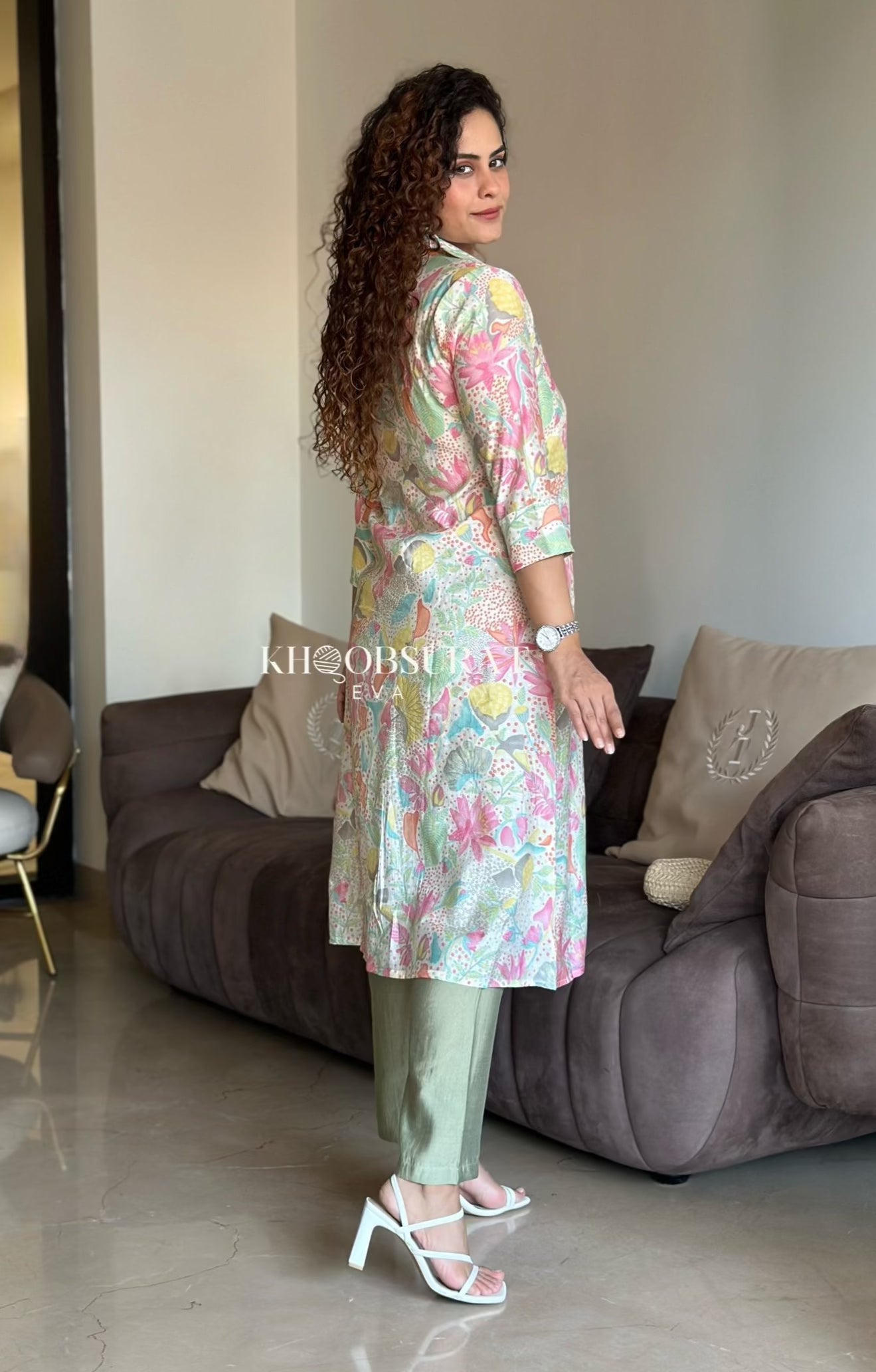 QUEENDOM GREEN KURTA SET