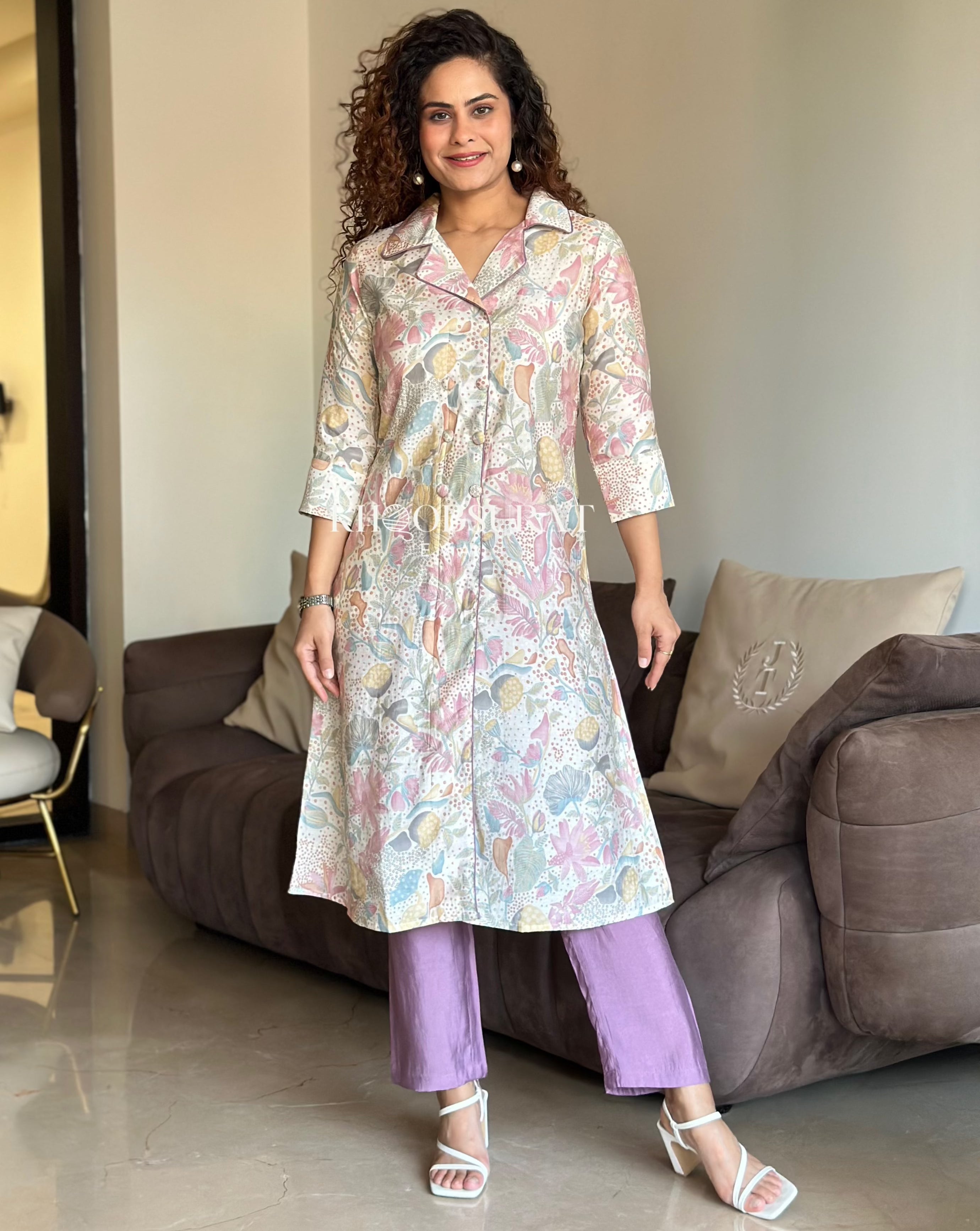 Chill Vibes Casual Purple Kurta Set